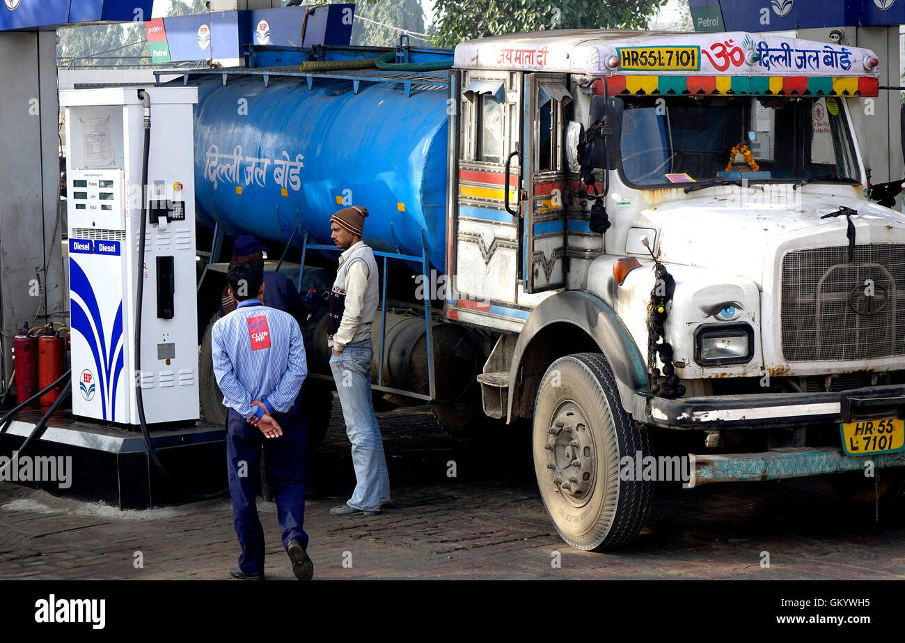 Fuel tanker truck Stock Photo