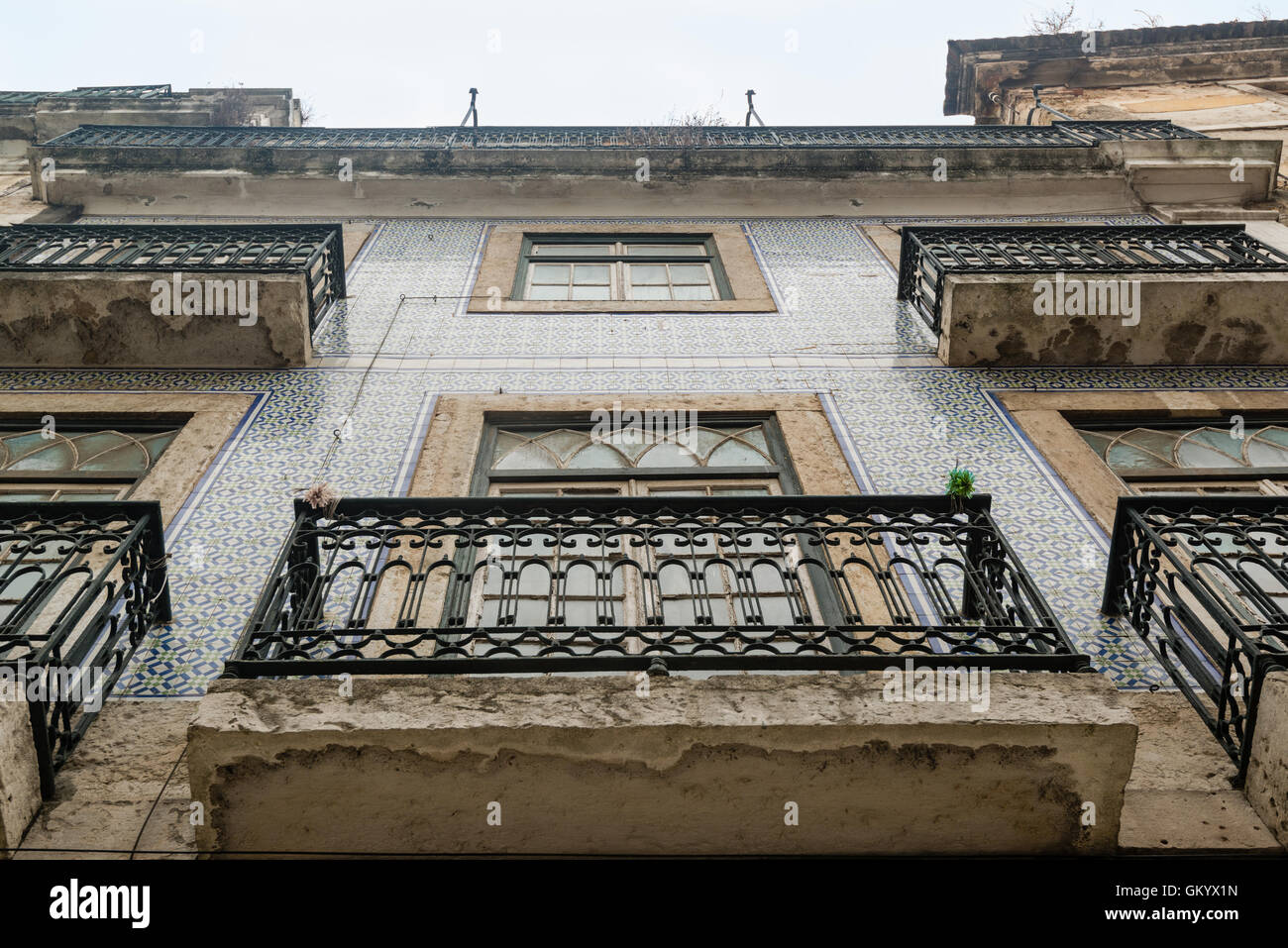 Blue Tiles House Facade High Resolution Stock Photography and Images