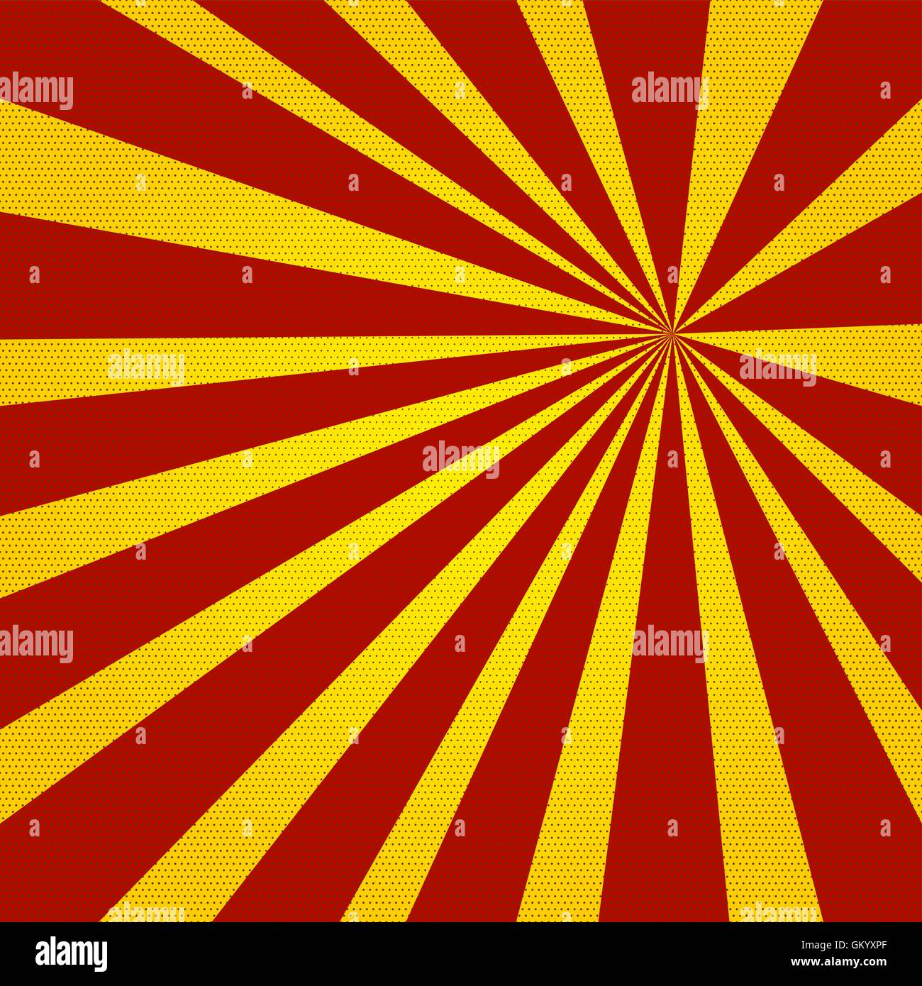 Colored back Pop-Art Style yellow red background. Comic backdrop sunlight,  line space. Fun halftone comics book radial template Stock Vector Image &  Art - Alamy
