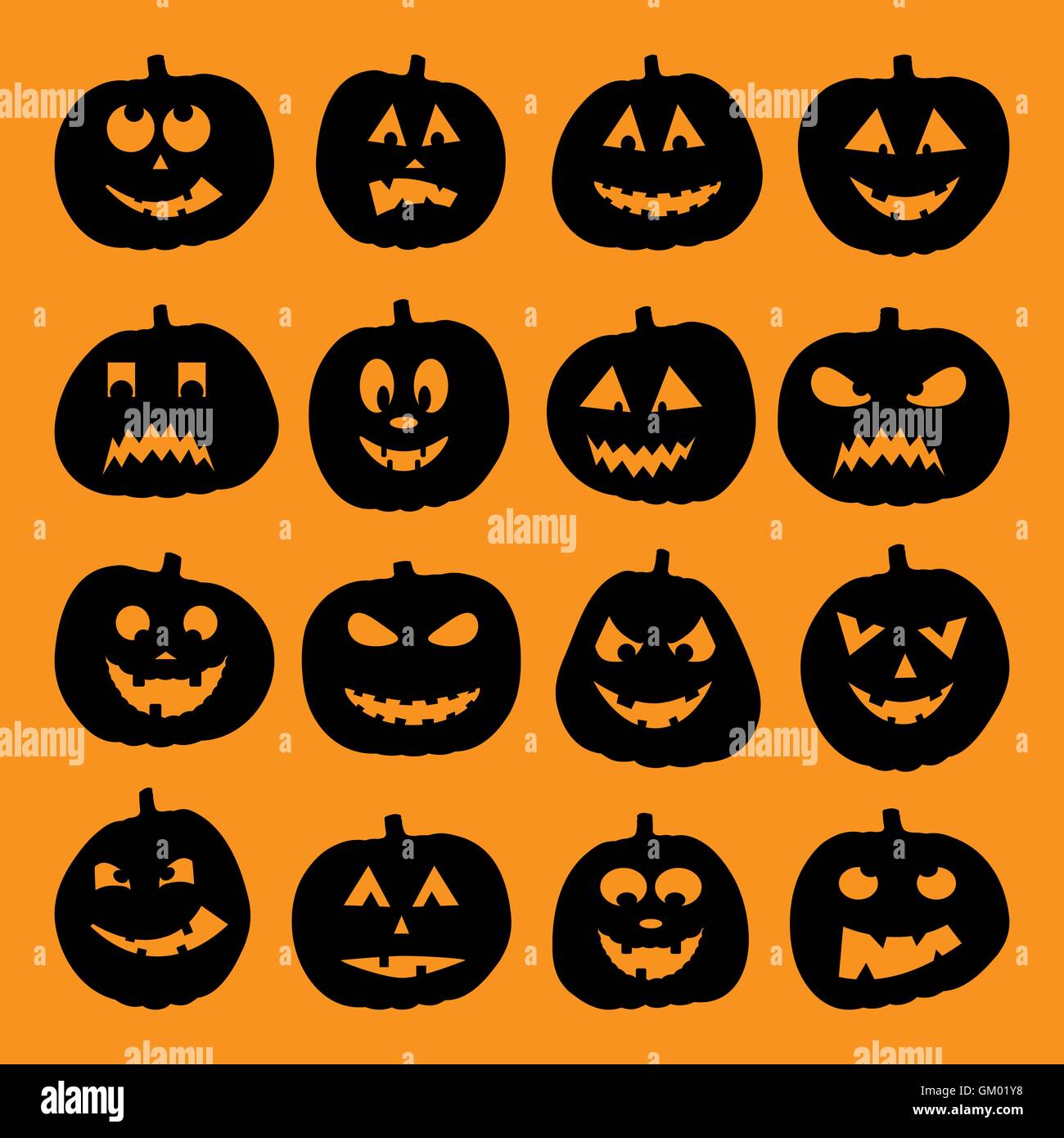 Set of 16 halloween pumpkins Stock Vector Image & Art - Alamy