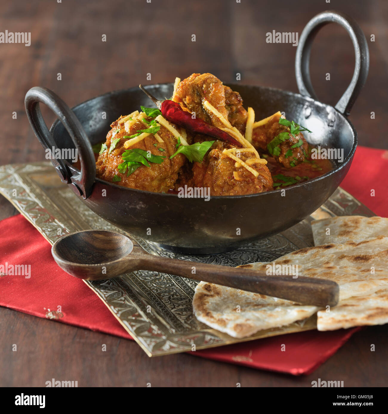 Kadai chicken. Karahi murgh. Food India Pakistan Stock Photo