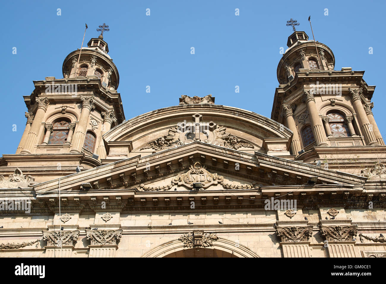 Historic Catedral Metropolitana in the Plaza de Armas in Santiago, Chile Stock Photo