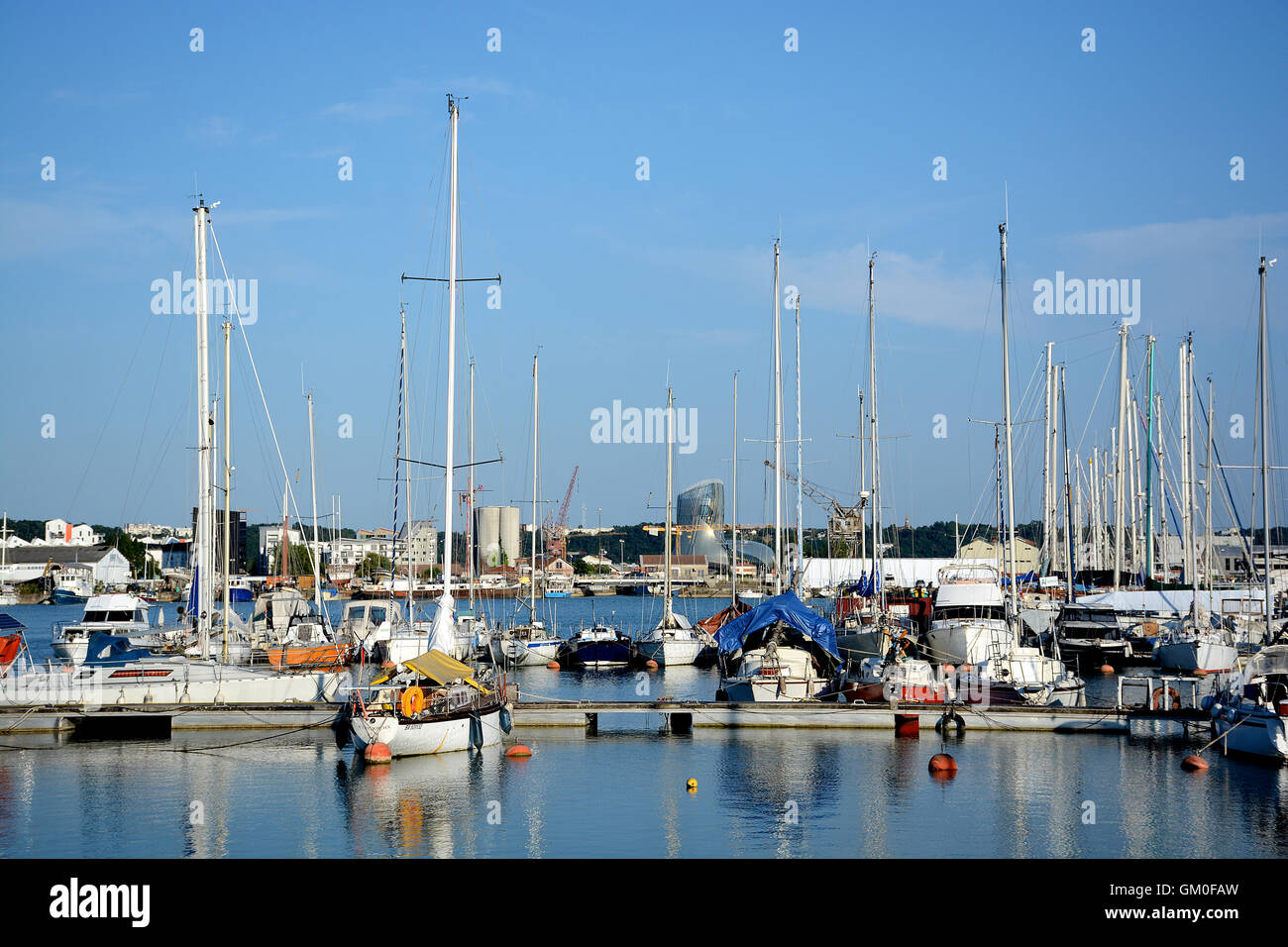 boats in marina Bordeaux Gironde France Stock Photo