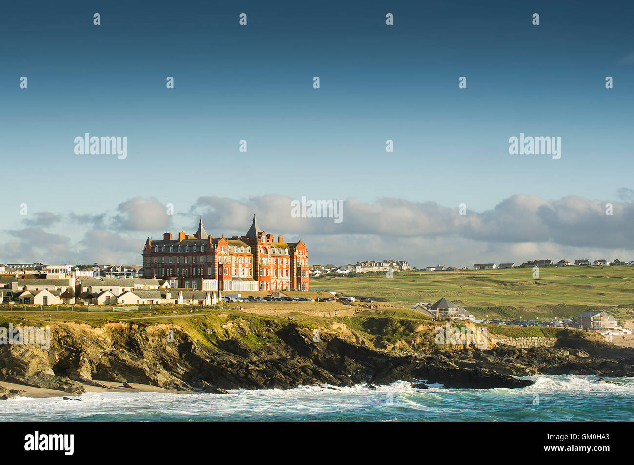 The Headland Hotel in Newquay, Cornwall. Stock Photo