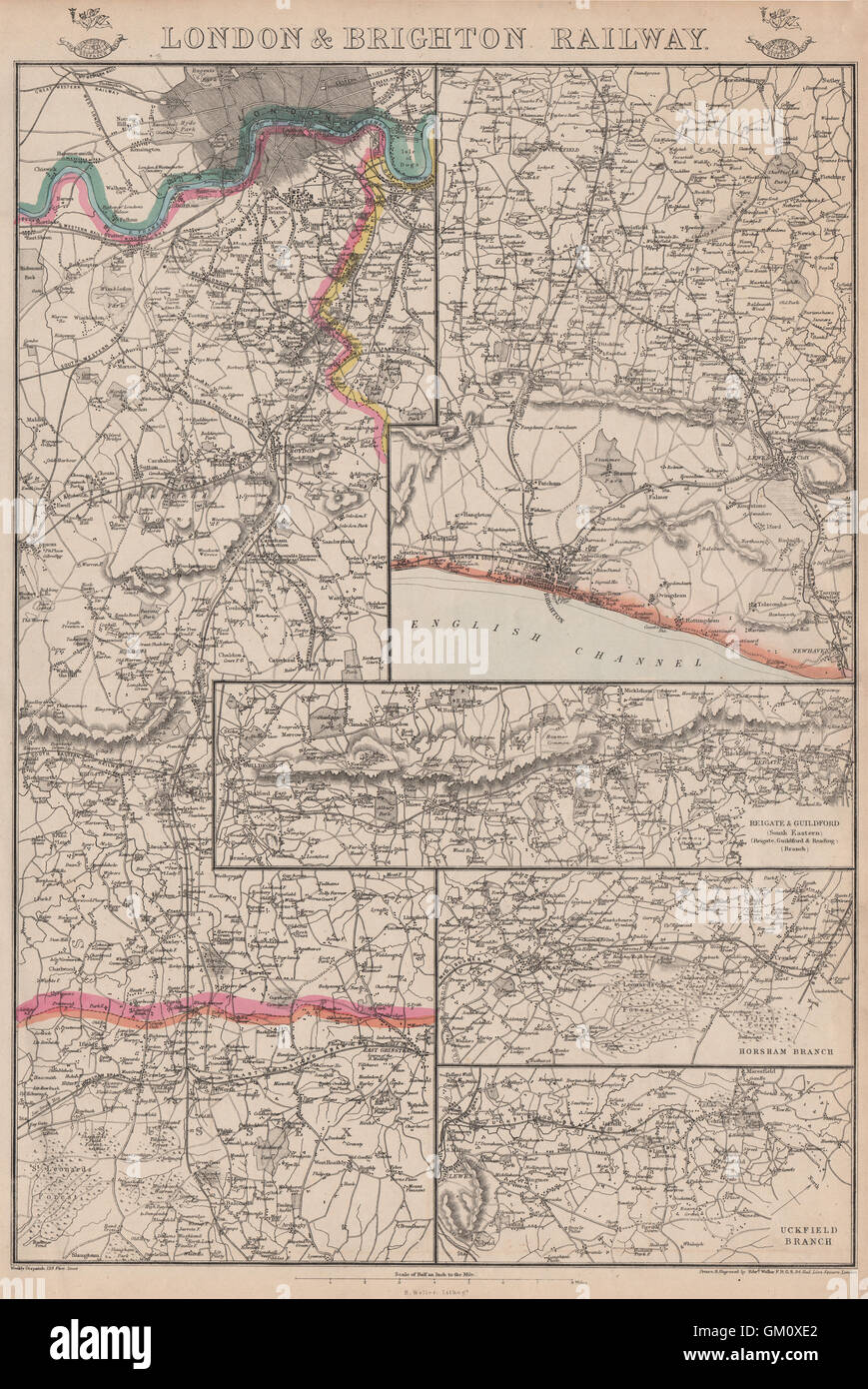 Railway map 1863 hi-res stock photography and images - Alamy