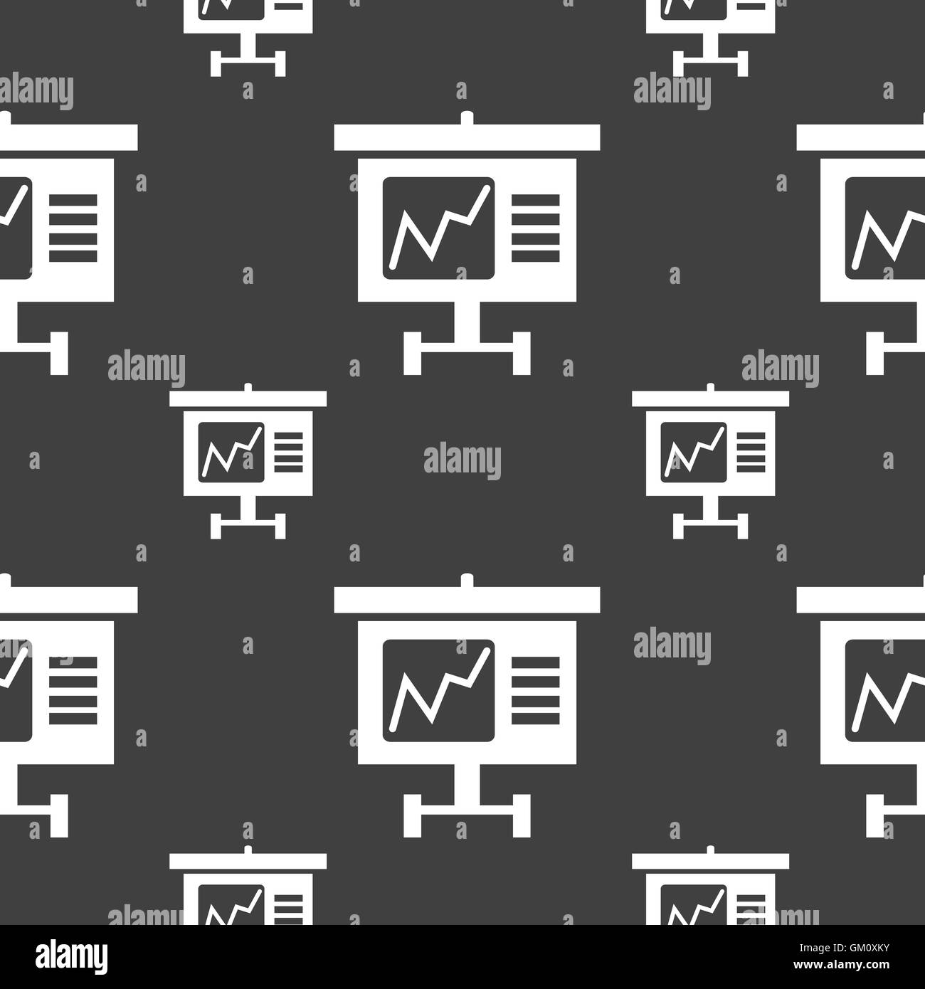 Graph icon sign. Seamless pattern on a gray background. Vector Stock ...