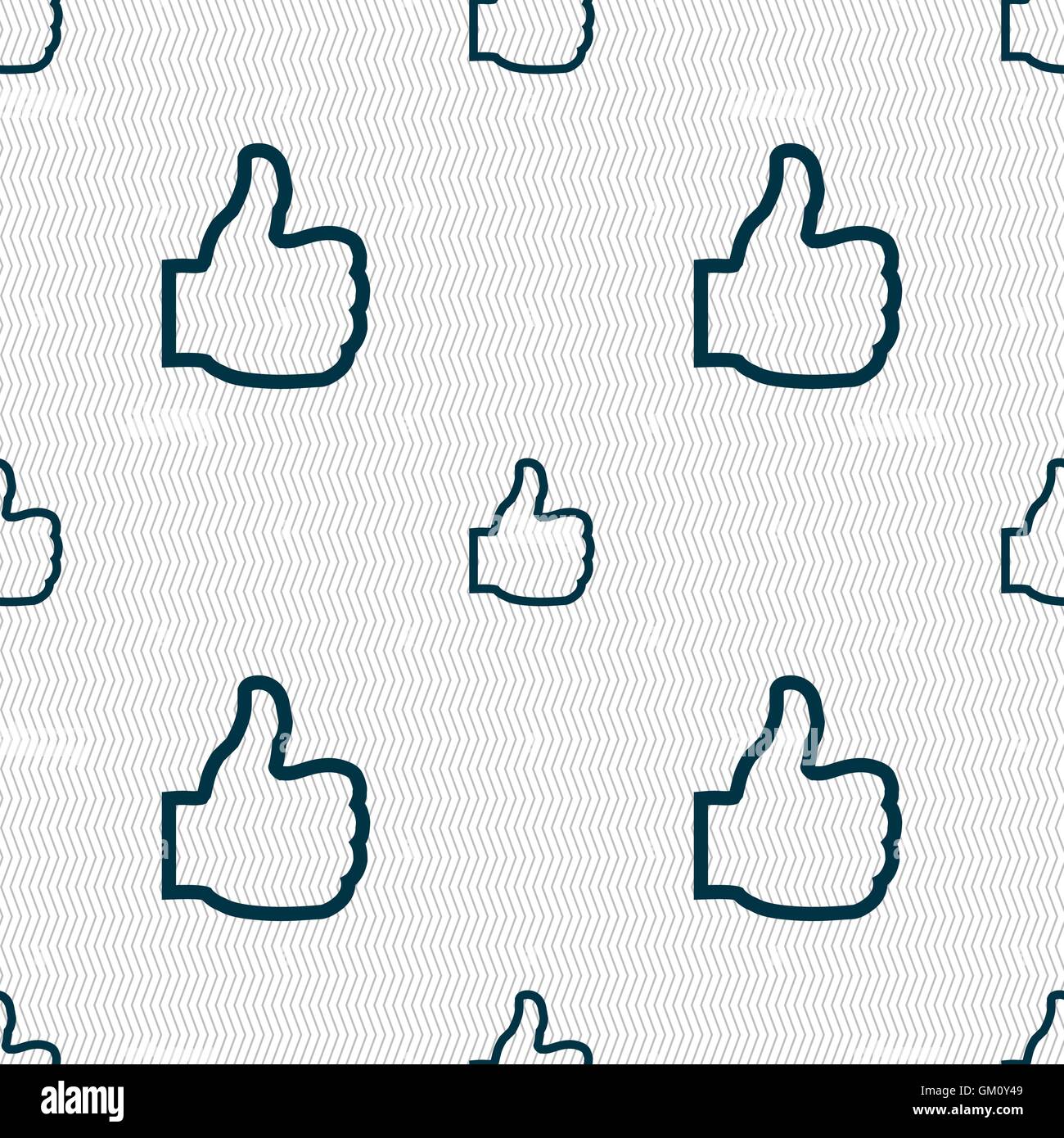 Like icon sign. Seamless pattern with geometric texture. Vector Stock ...