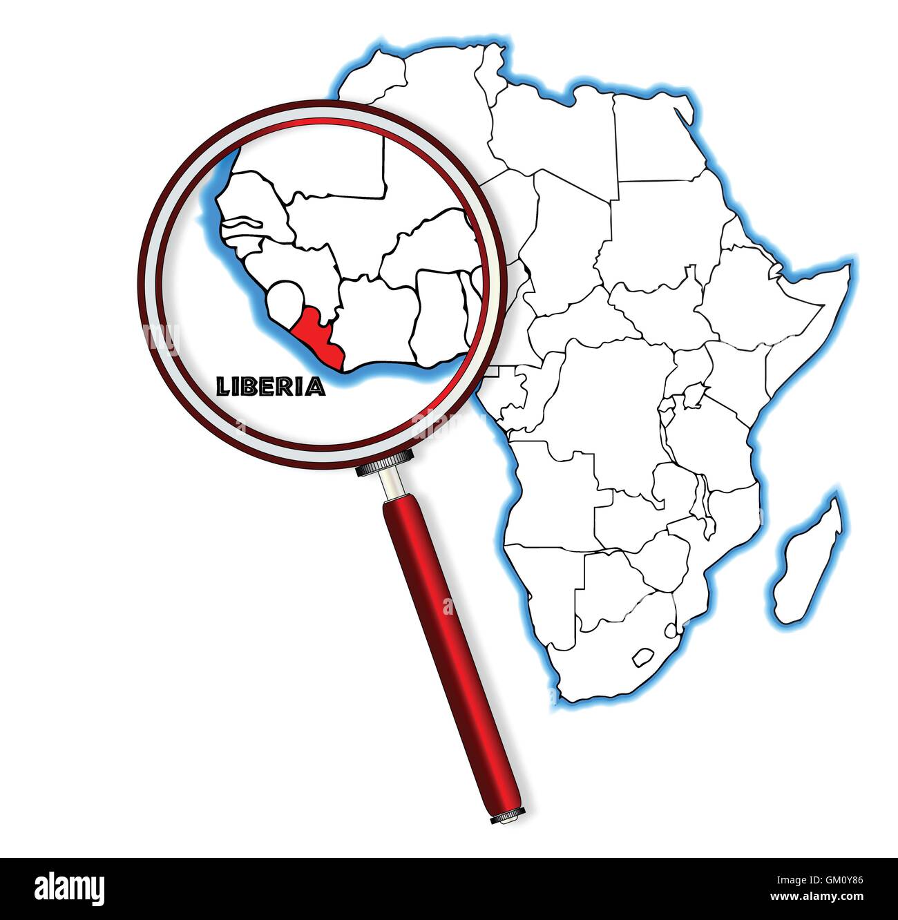 Liberia outline map hi-res stock photography and images - Alamy