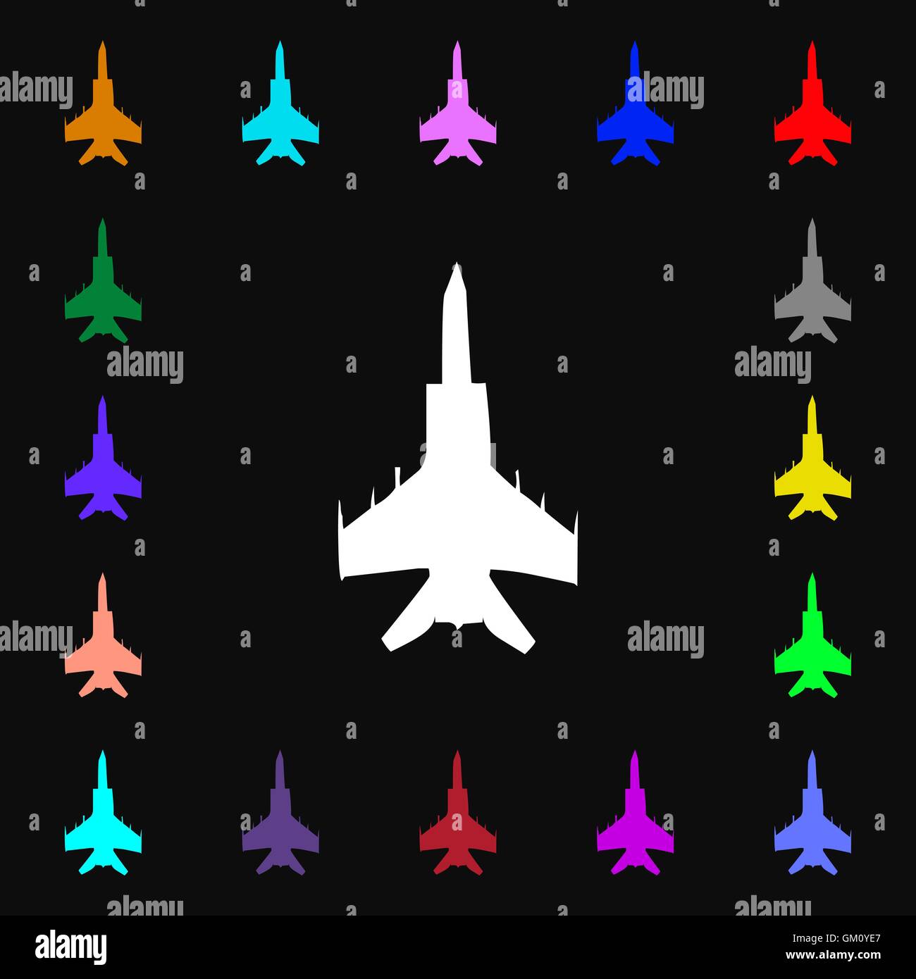 fighter iconi sign. Lots of colorful symbols for your design. Vector ...
