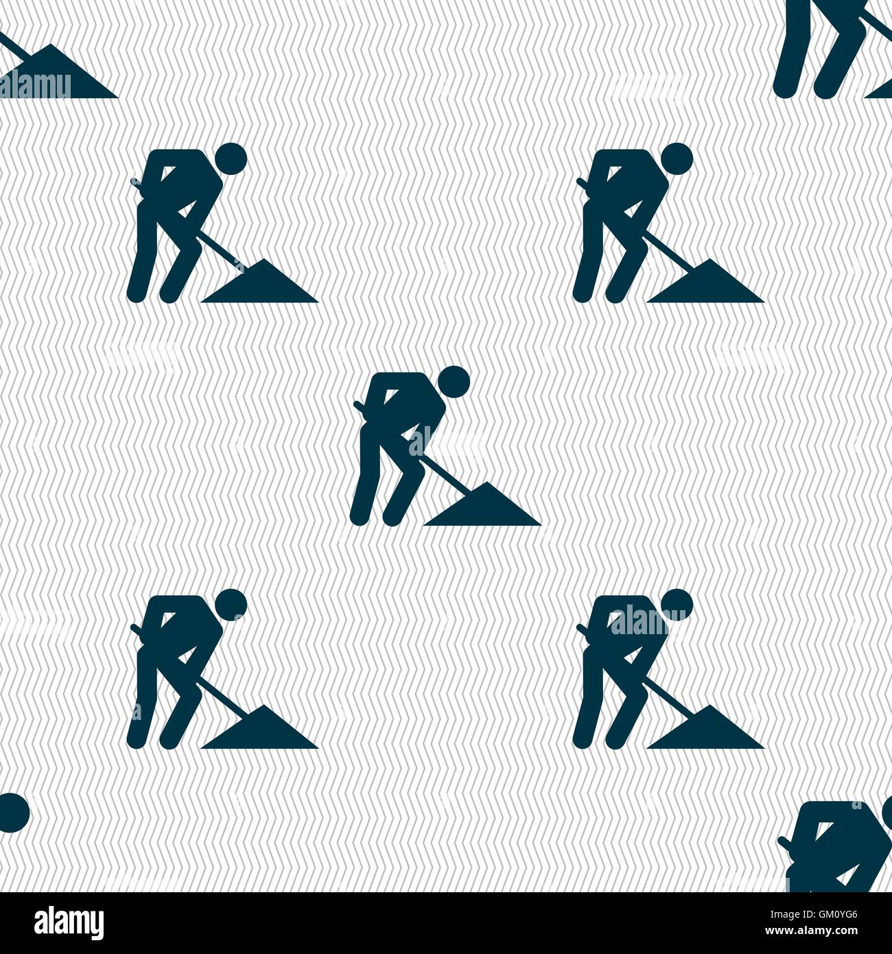 repair of road, construction work icon sign. Seamless pattern with ...