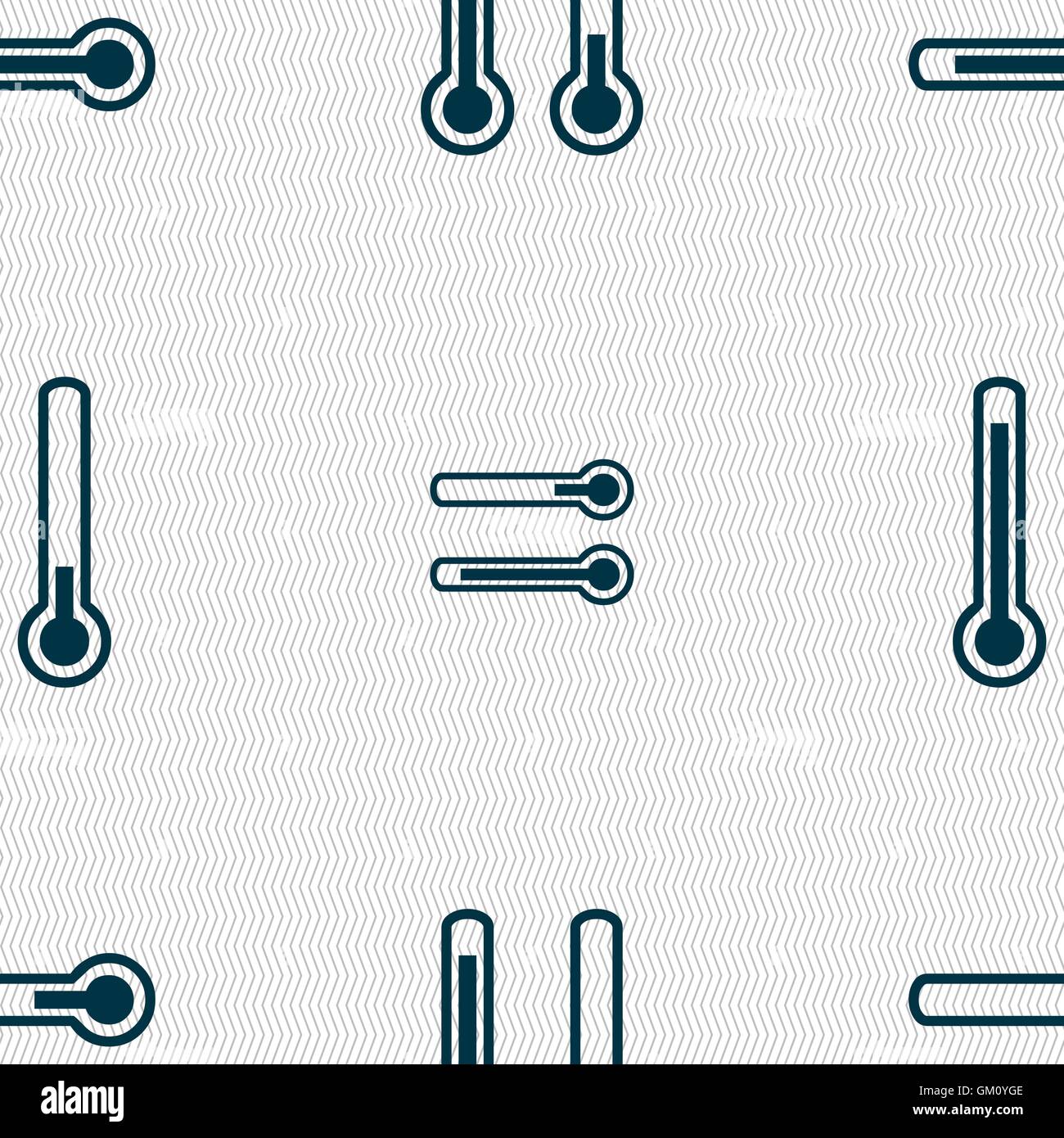 thermometer temperature icon sign. Seamless pattern with geometric ...
