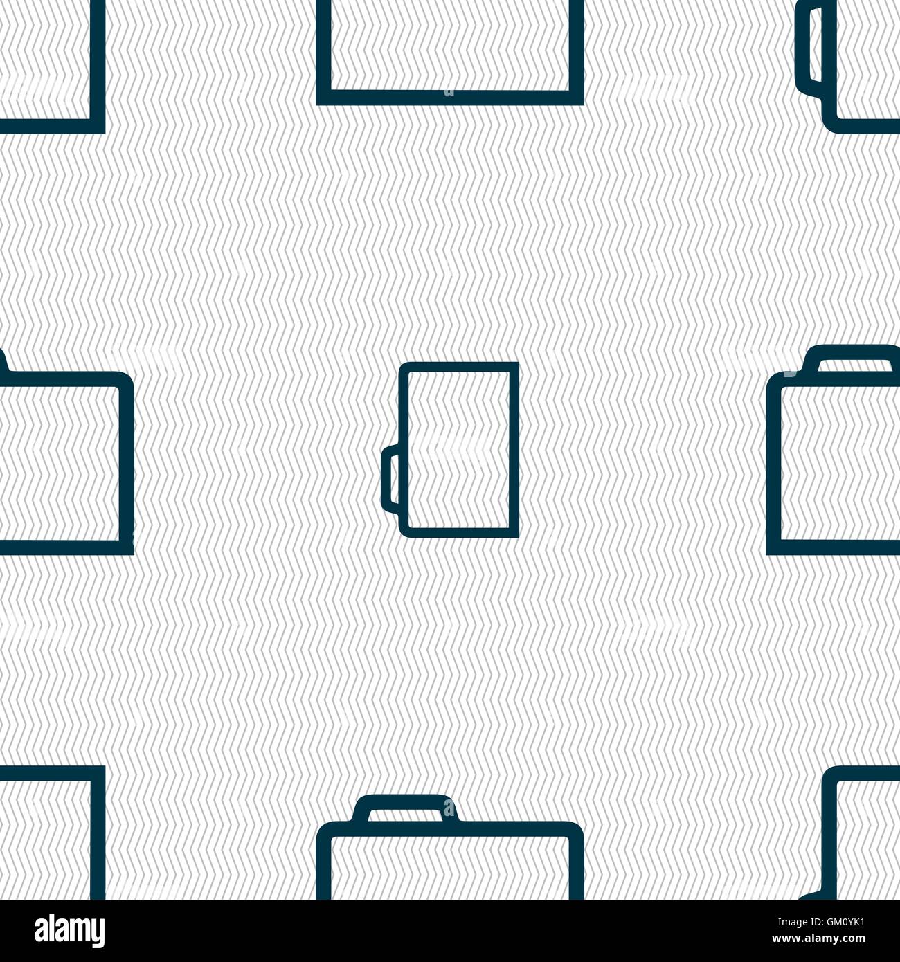 Folder icon sign. Seamless pattern with geometric texture. Vector Stock ...