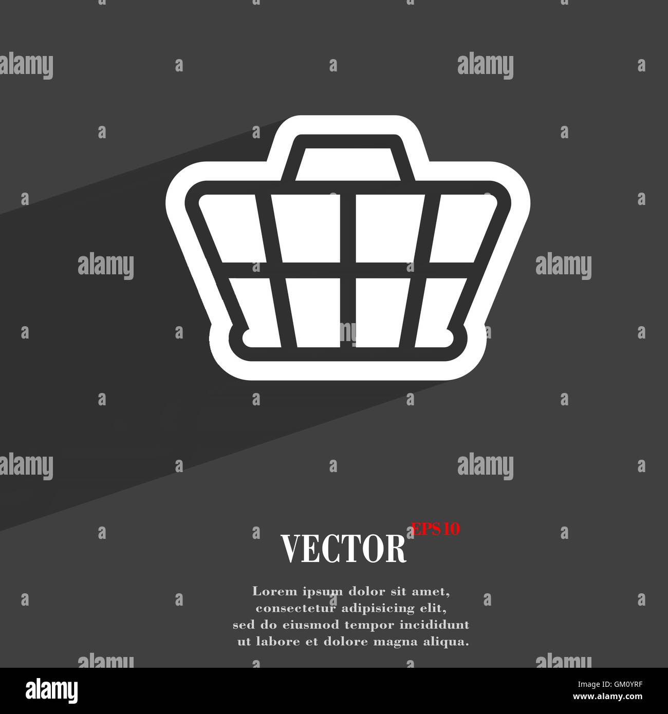 Shopping Cart icon symbol Flat modern web design with long shadow and ...