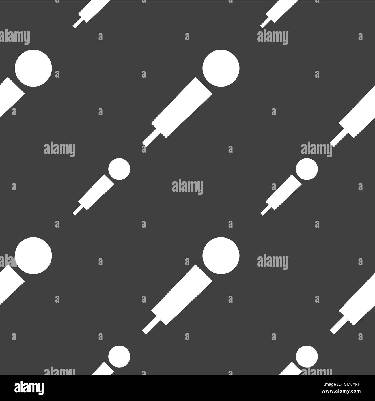 microphone icon sign. Seamless pattern on a gray background. Vector ...