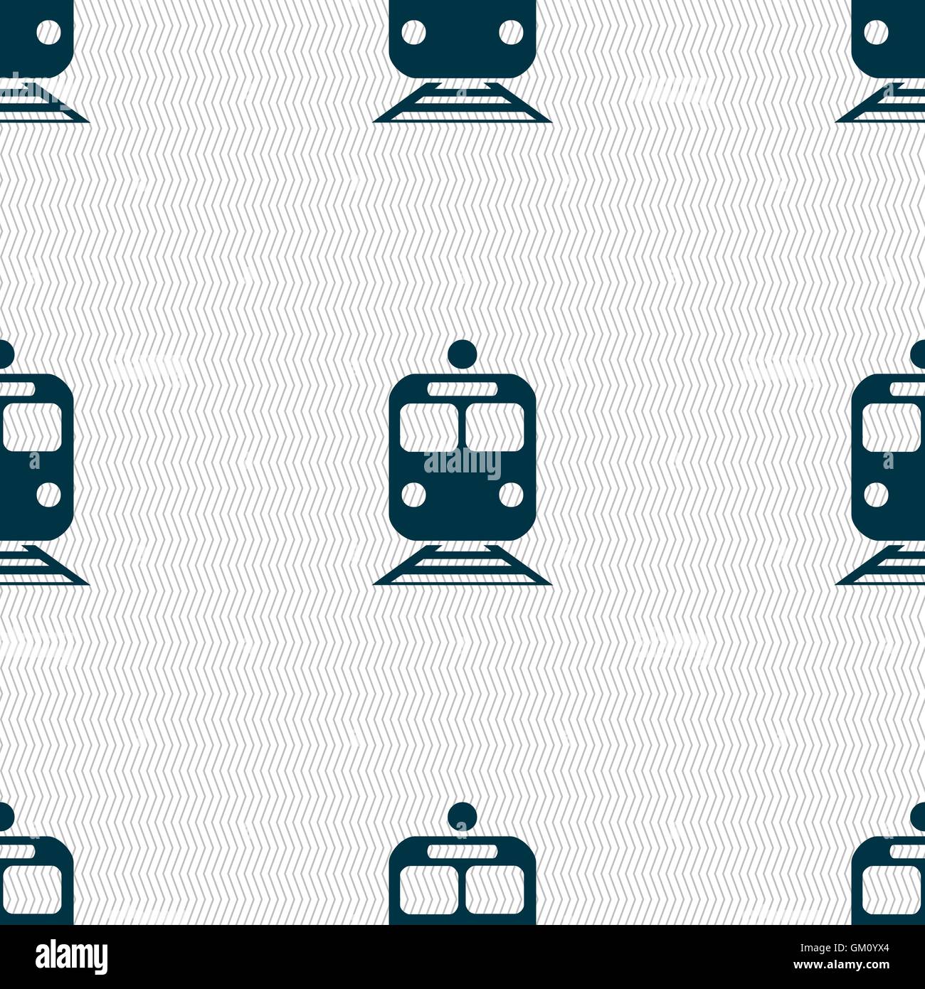 train icon sign. Seamless pattern with geometric texture. Vector Stock ...