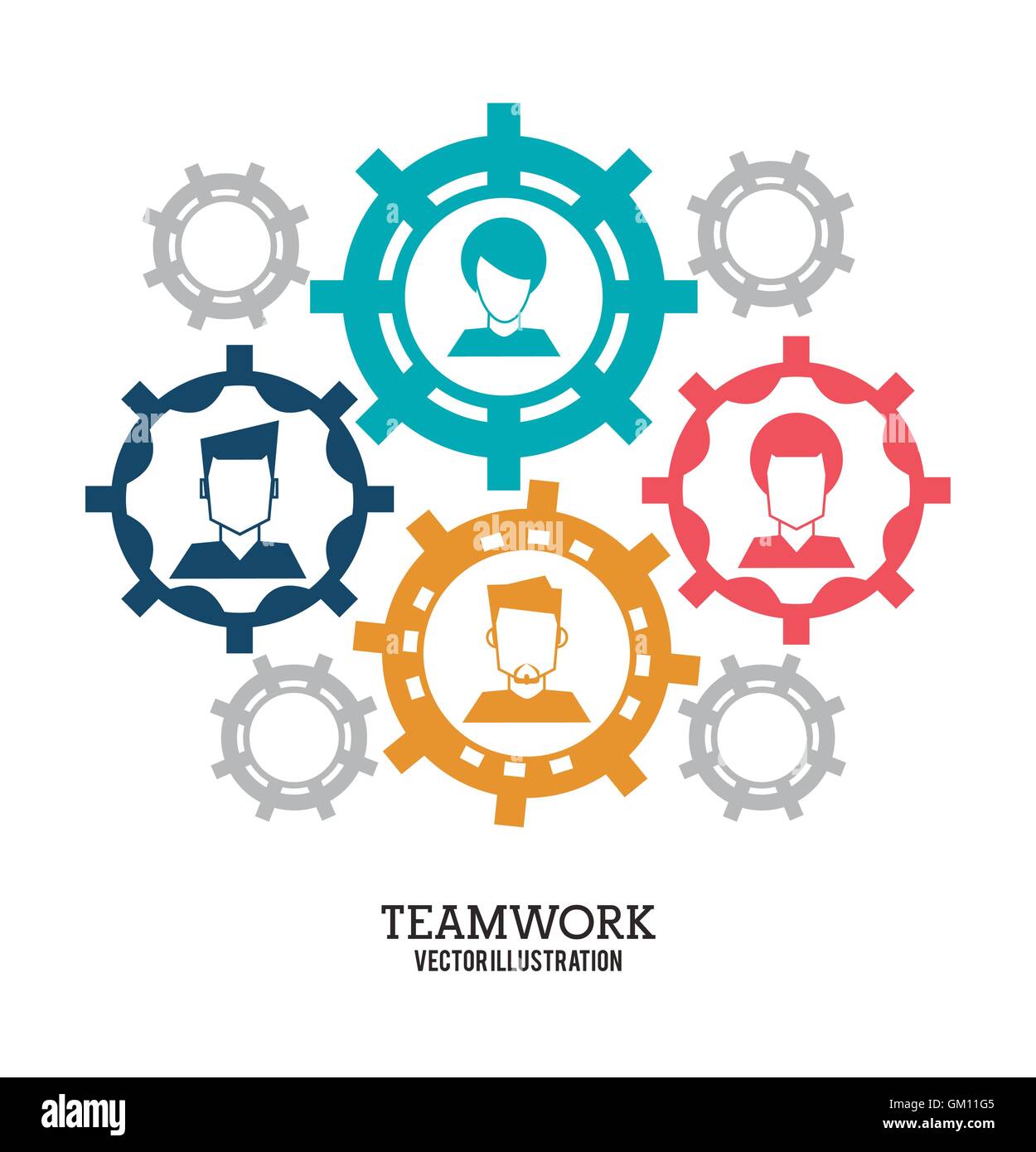 teamwork support avatar gear design Stock Vector Image & Art - Alamy