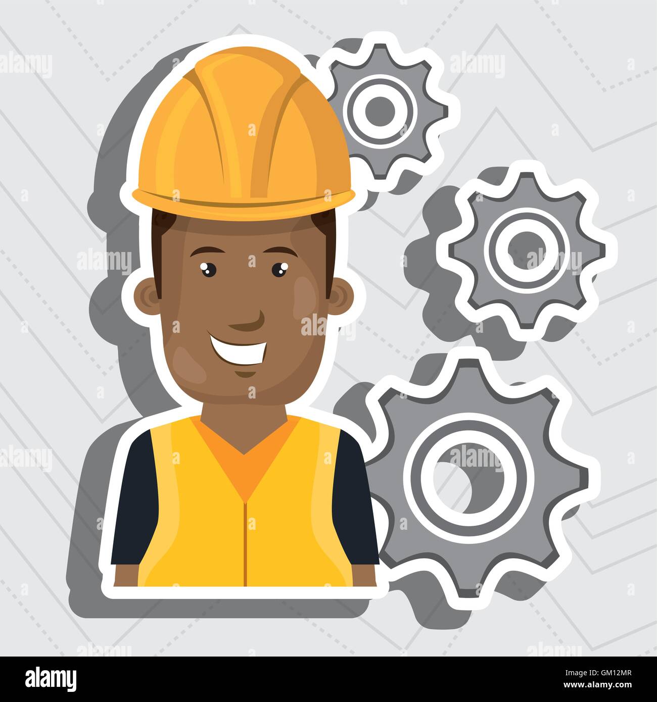 man worker gears team Stock Vector Image & Art - Alamy