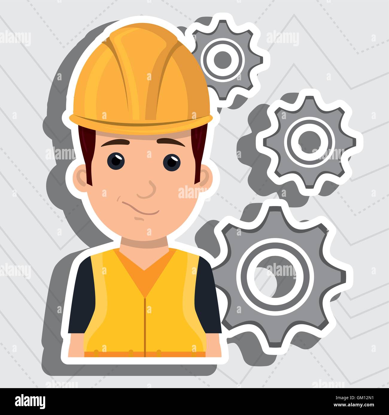 man worker gears team Stock Vector Image & Art - Alamy