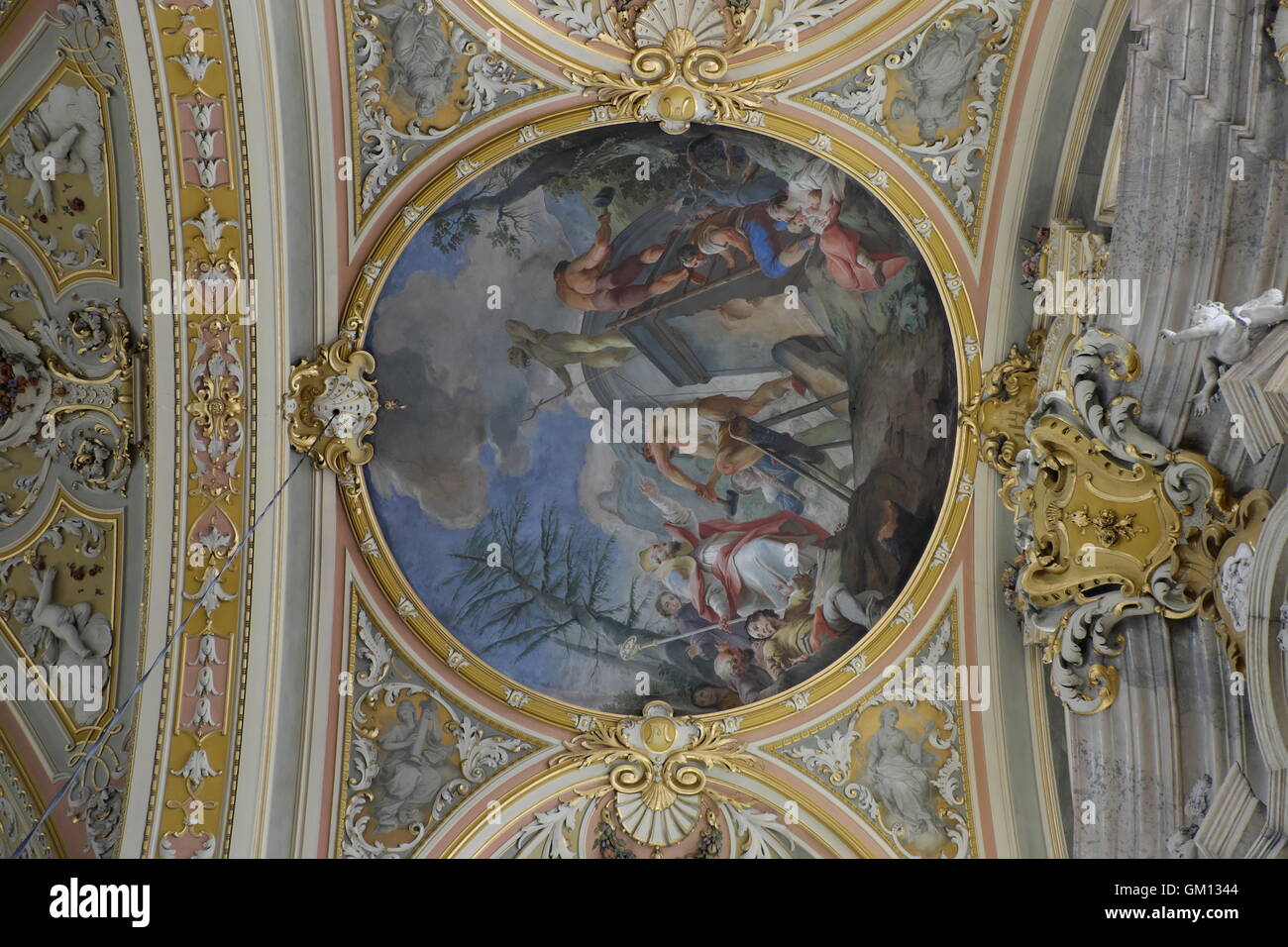 Duomo di Bressanone interior fresco on ceiling Stock Photo Alamy