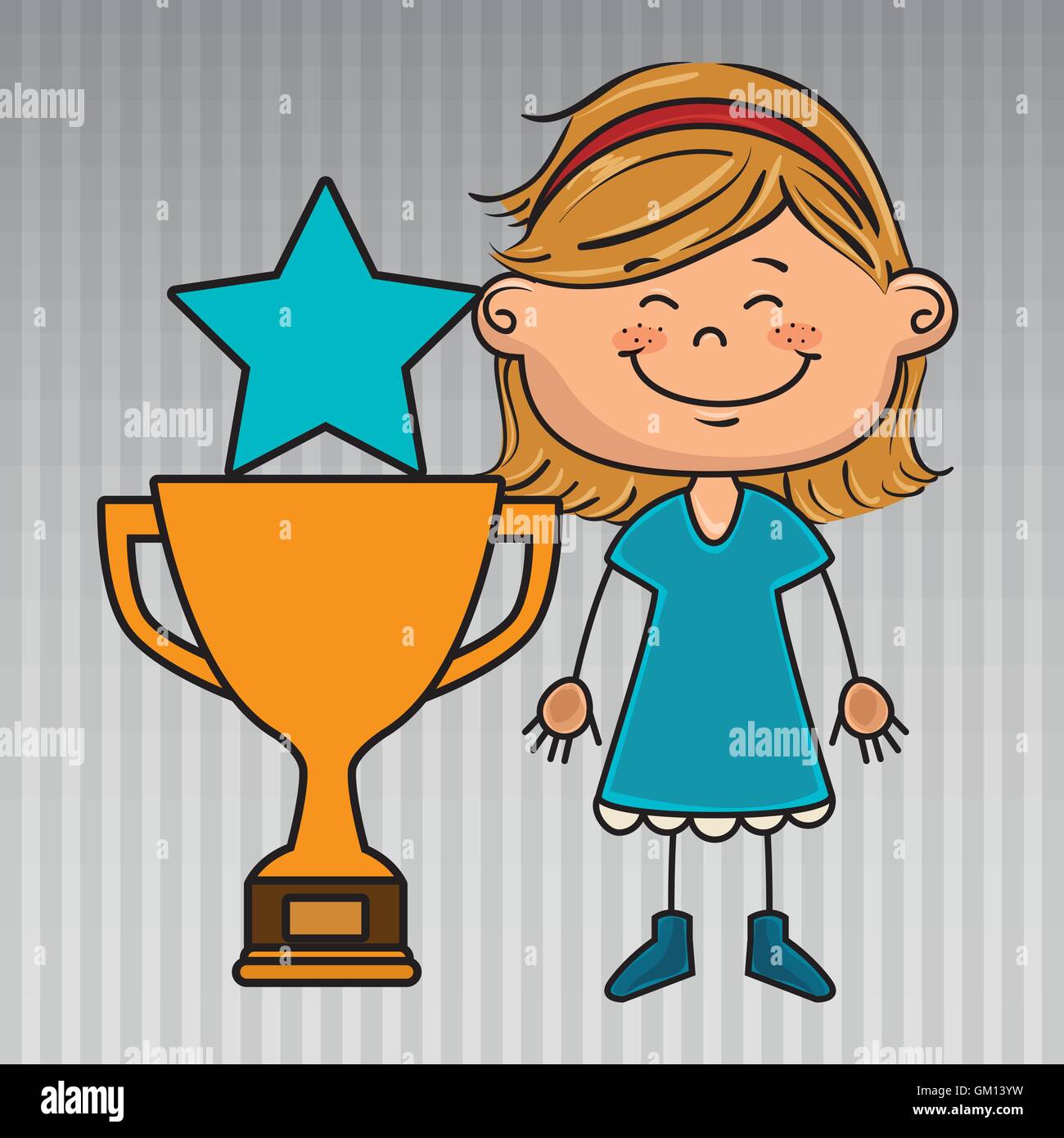 girl trophy star icon Stock Vector Image & Art Alamy