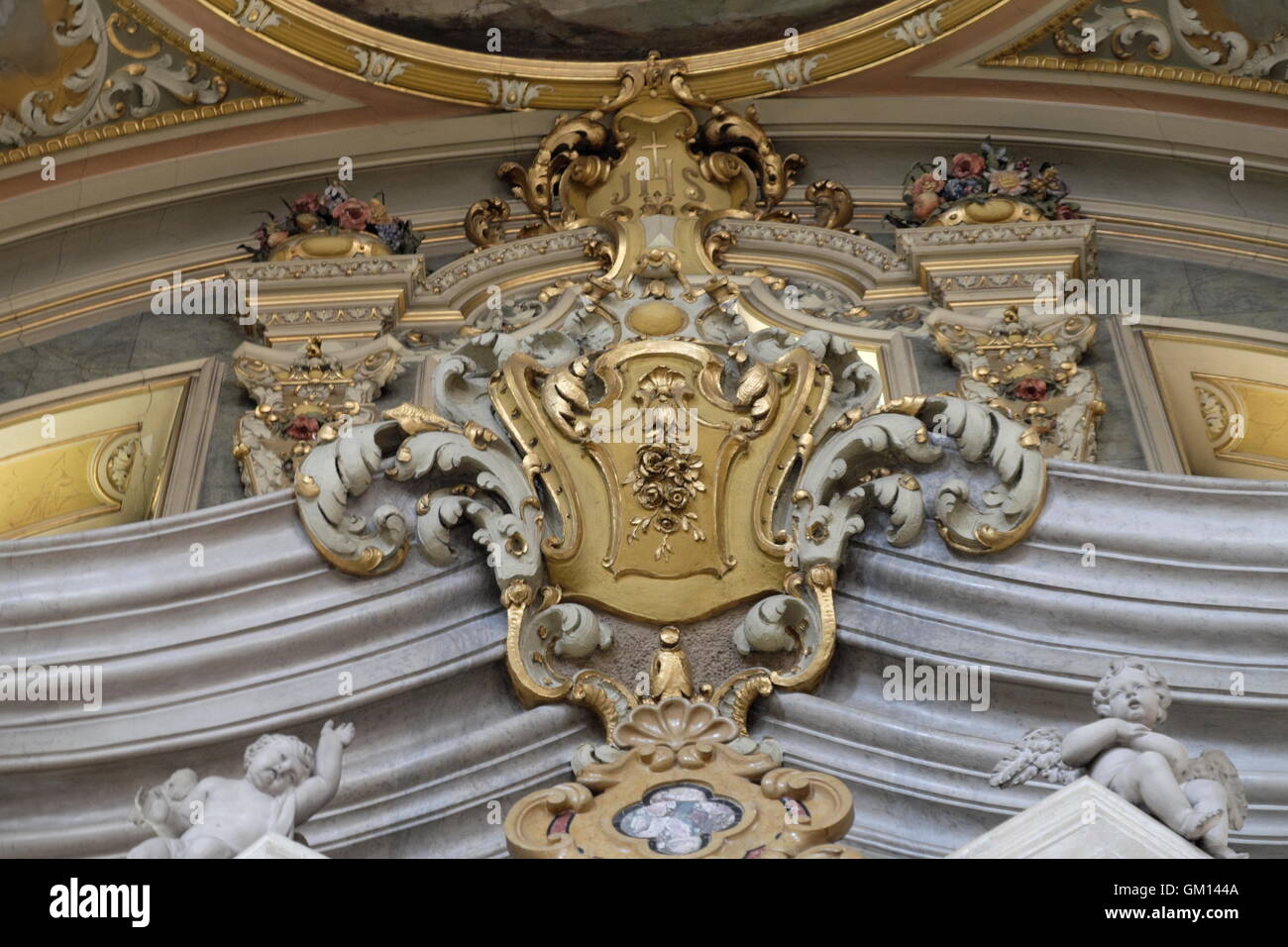 Classic ornament, interior of Bressanone cathedral, Trentino Alto Adige, Italy Stock Photo