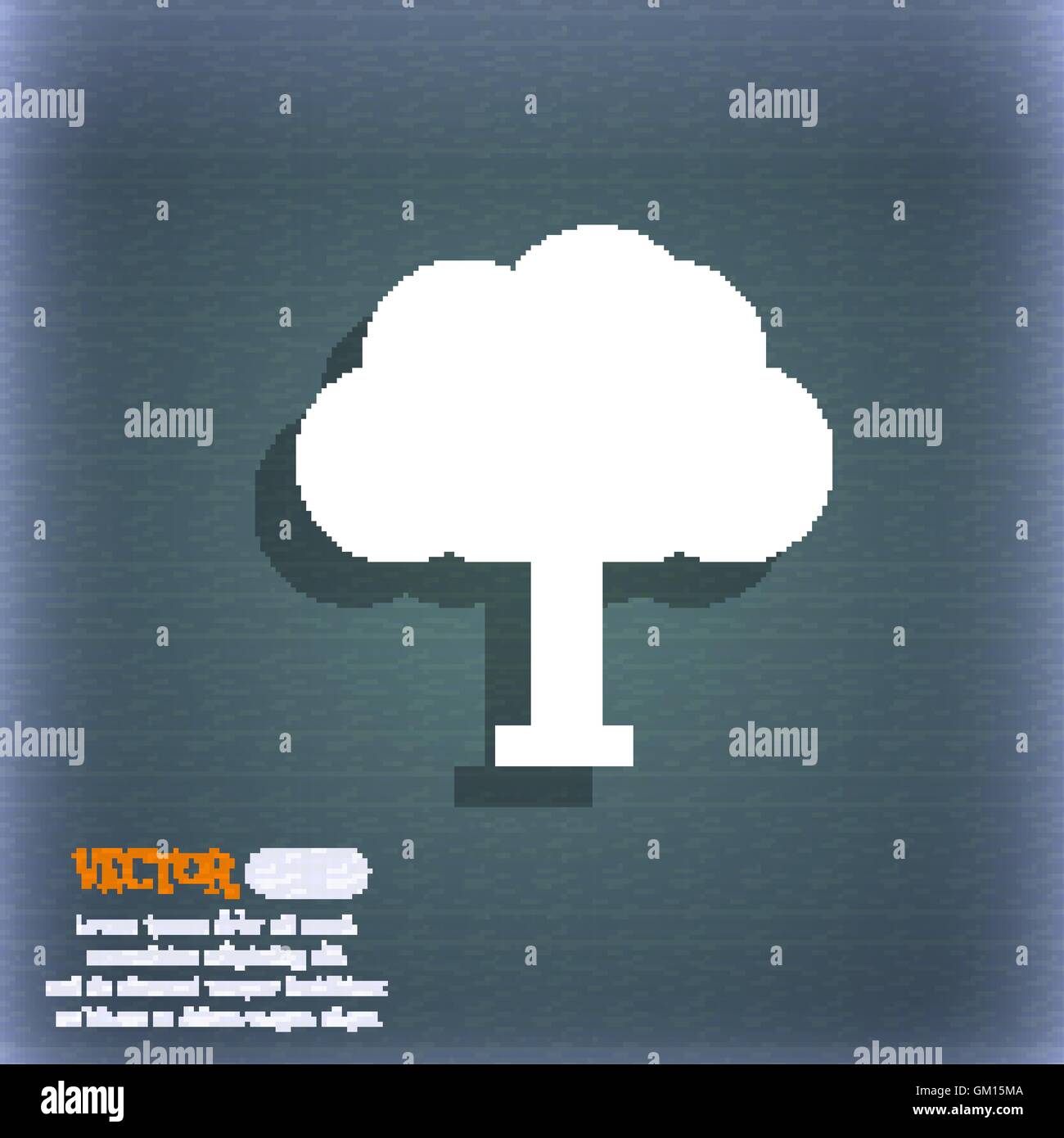 Tree, Forest icon symbol on the blue-green abstract background with ...