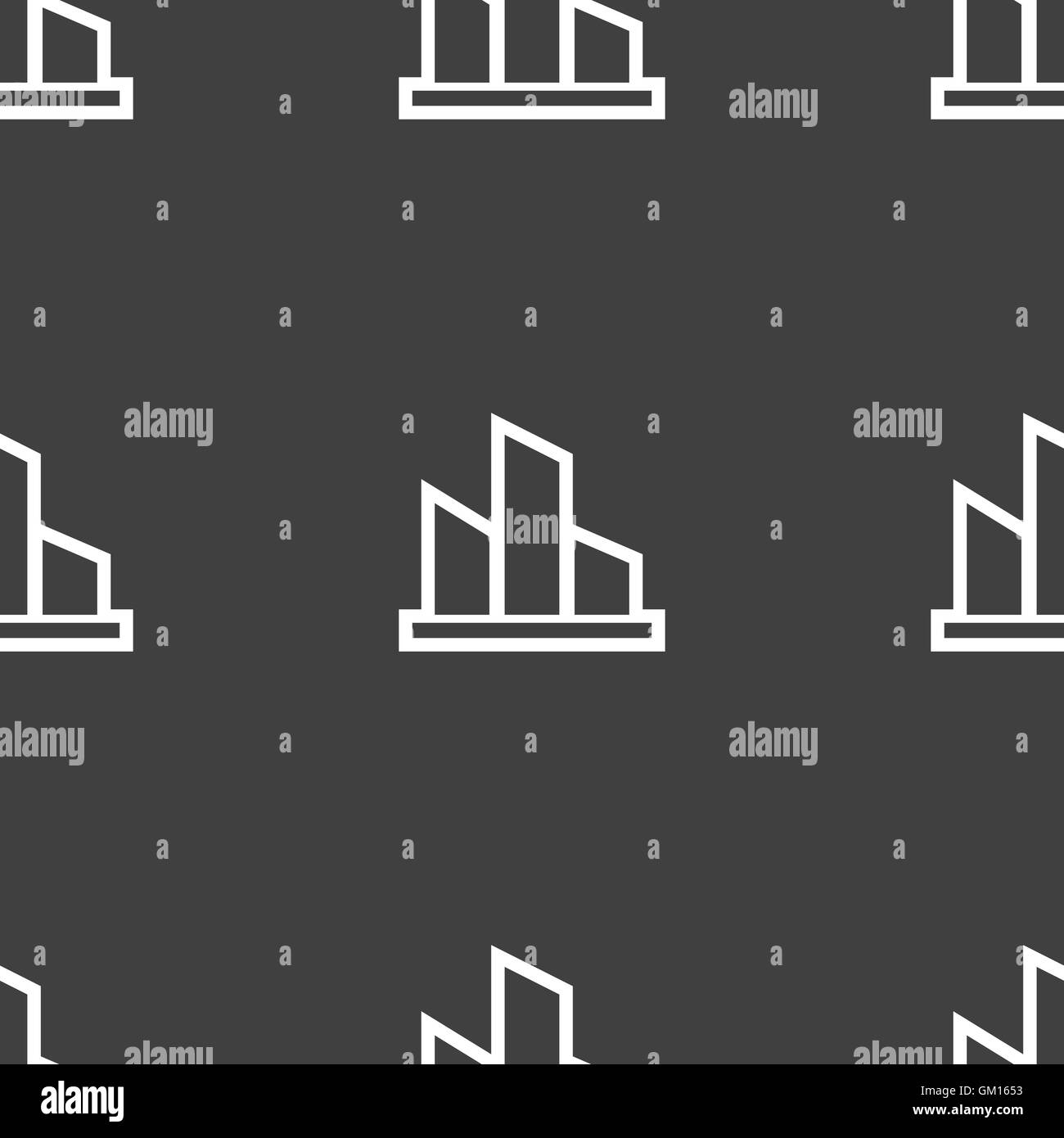 Diagram icon sign. Seamless pattern on a gray background. Vector Stock ...