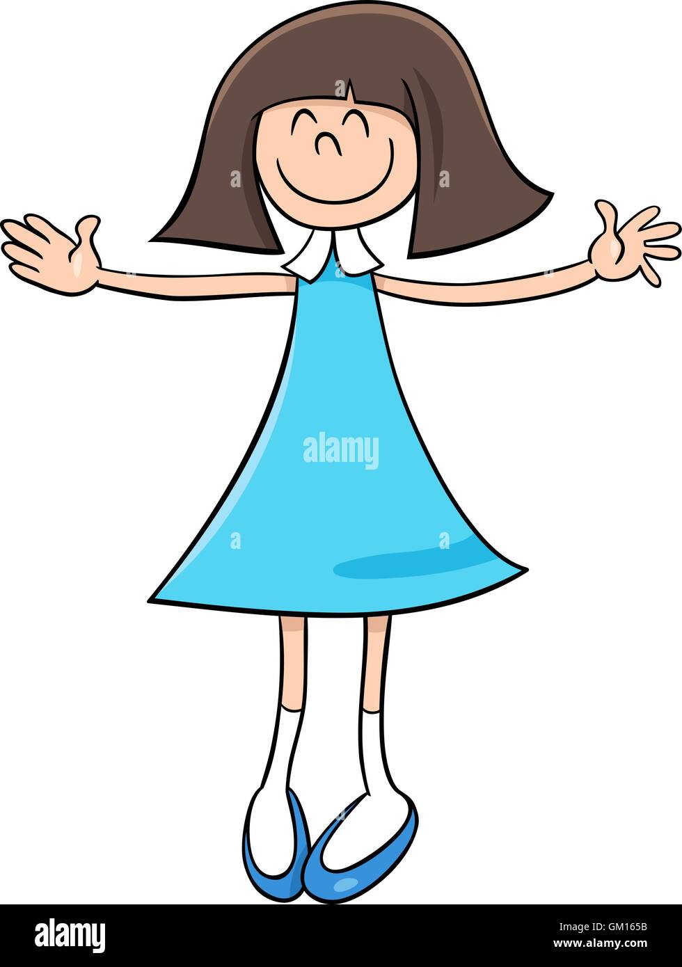happy girl cartoon illustration Stock Vector Image & Art - Alamy