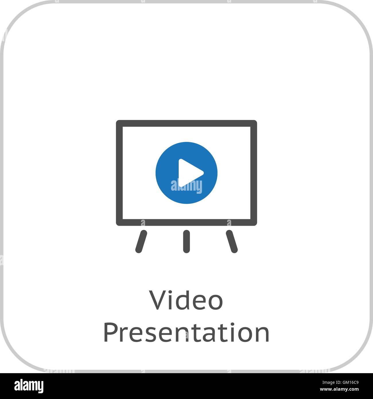 Video Presentation Icon. Business Concept. Flat Design. Stock Vector