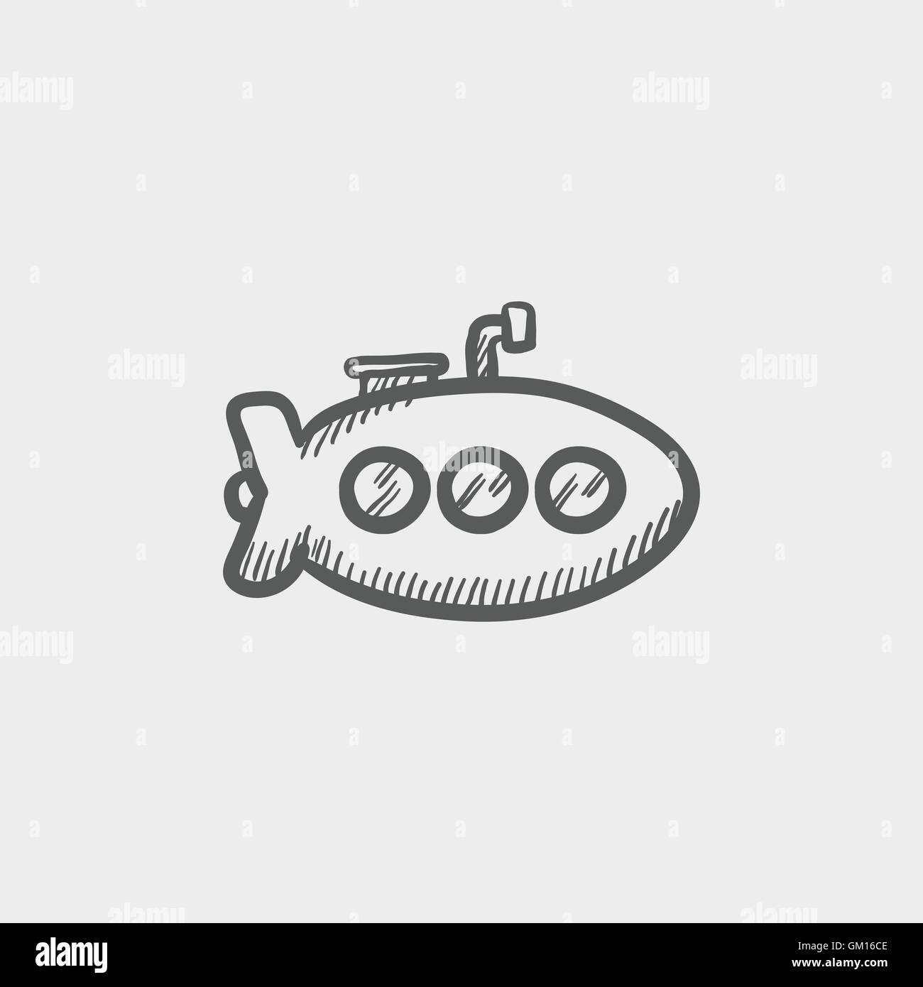 Submarine sketch icon Stock Vector