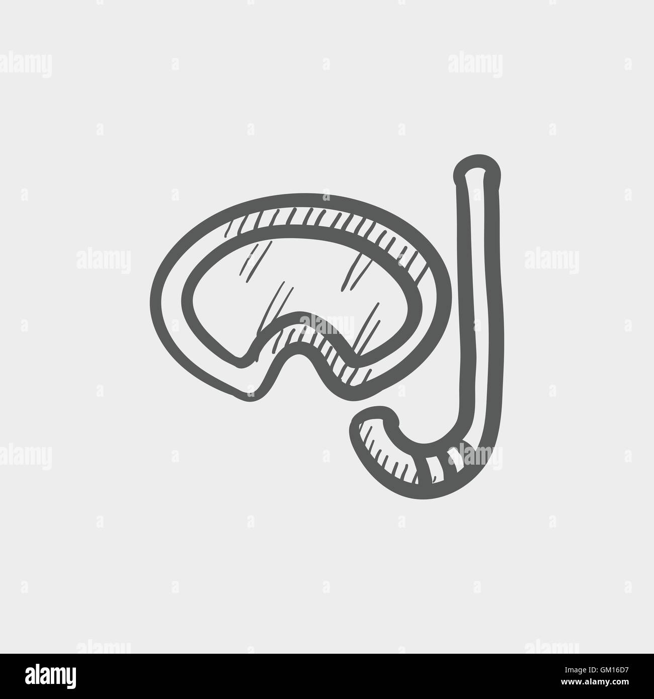 Mask and snorkel for snorkelling sketch icon Stock Vector Image & Art ...