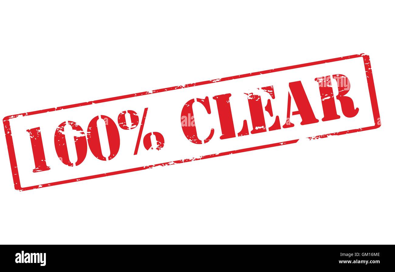 One hundred percent clear Stock Vector