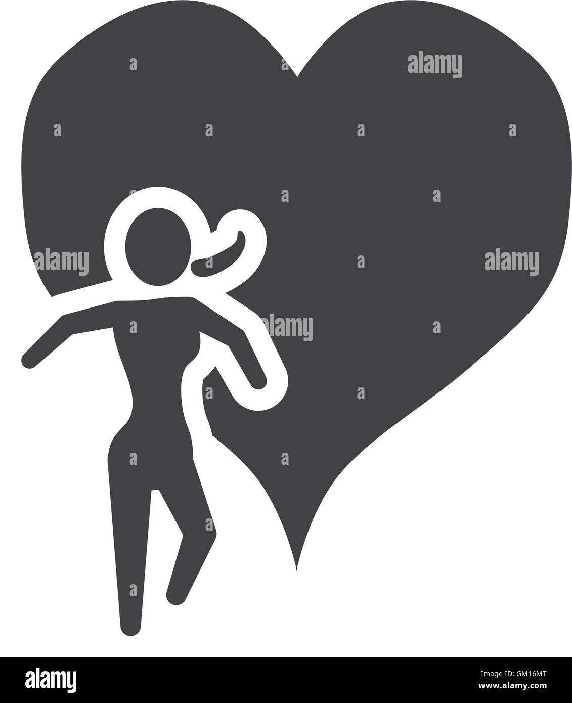 heart running woman healthy lifestyle design Stock Vector Image & Art ...