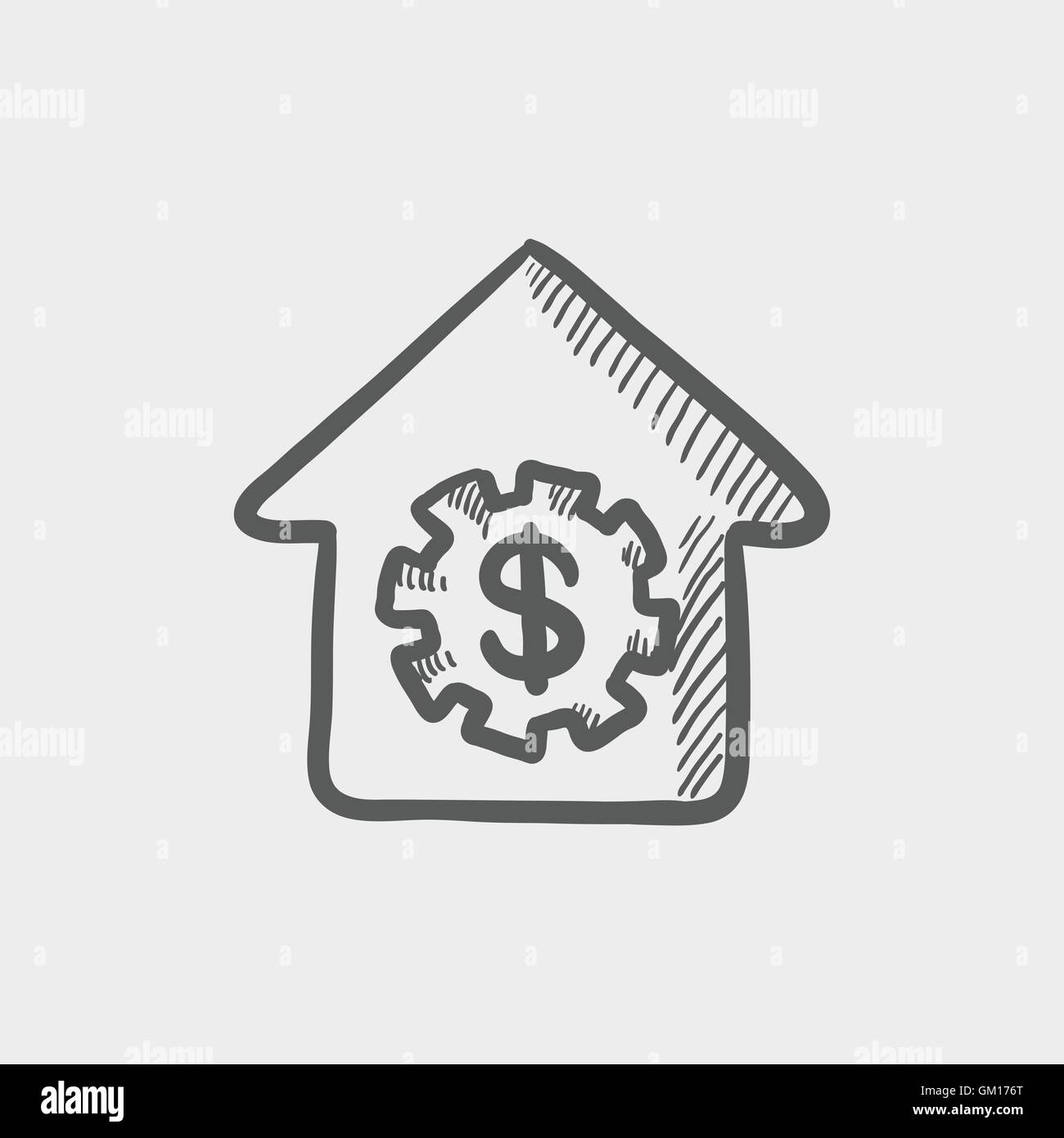 House online payment sketch cion Stock Vector