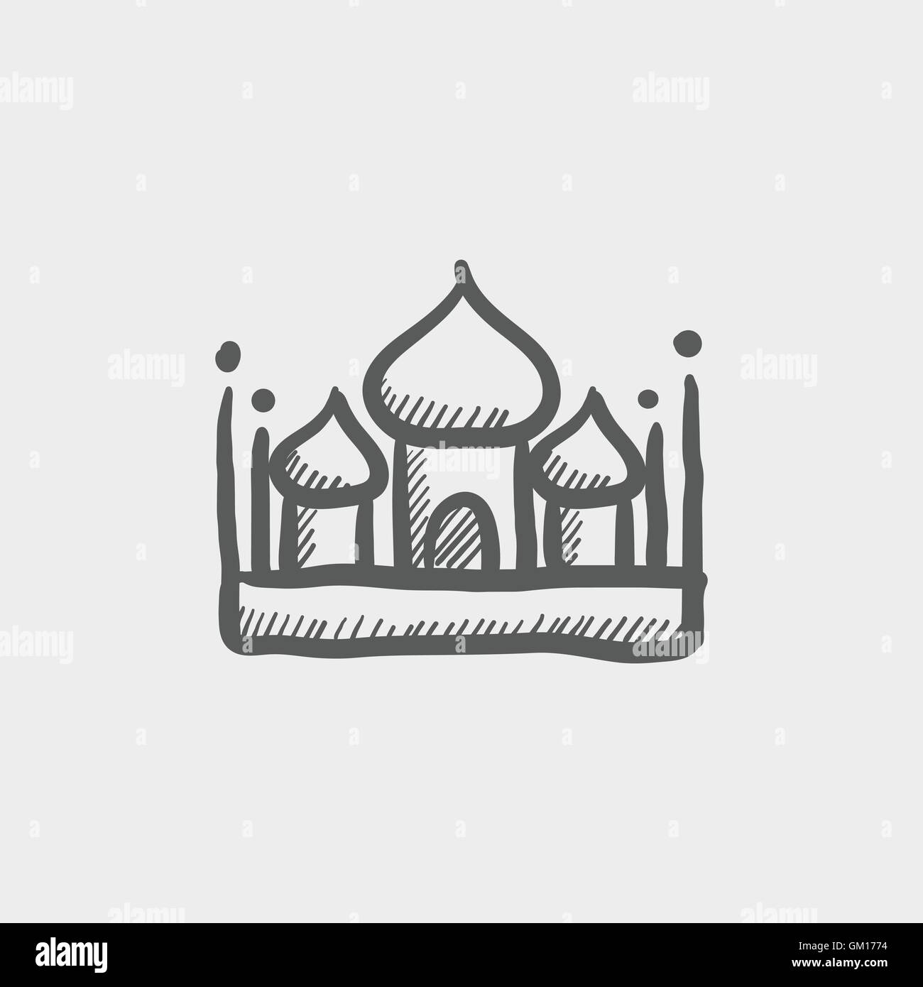 Islamic mosque sketch icon Stock Vector