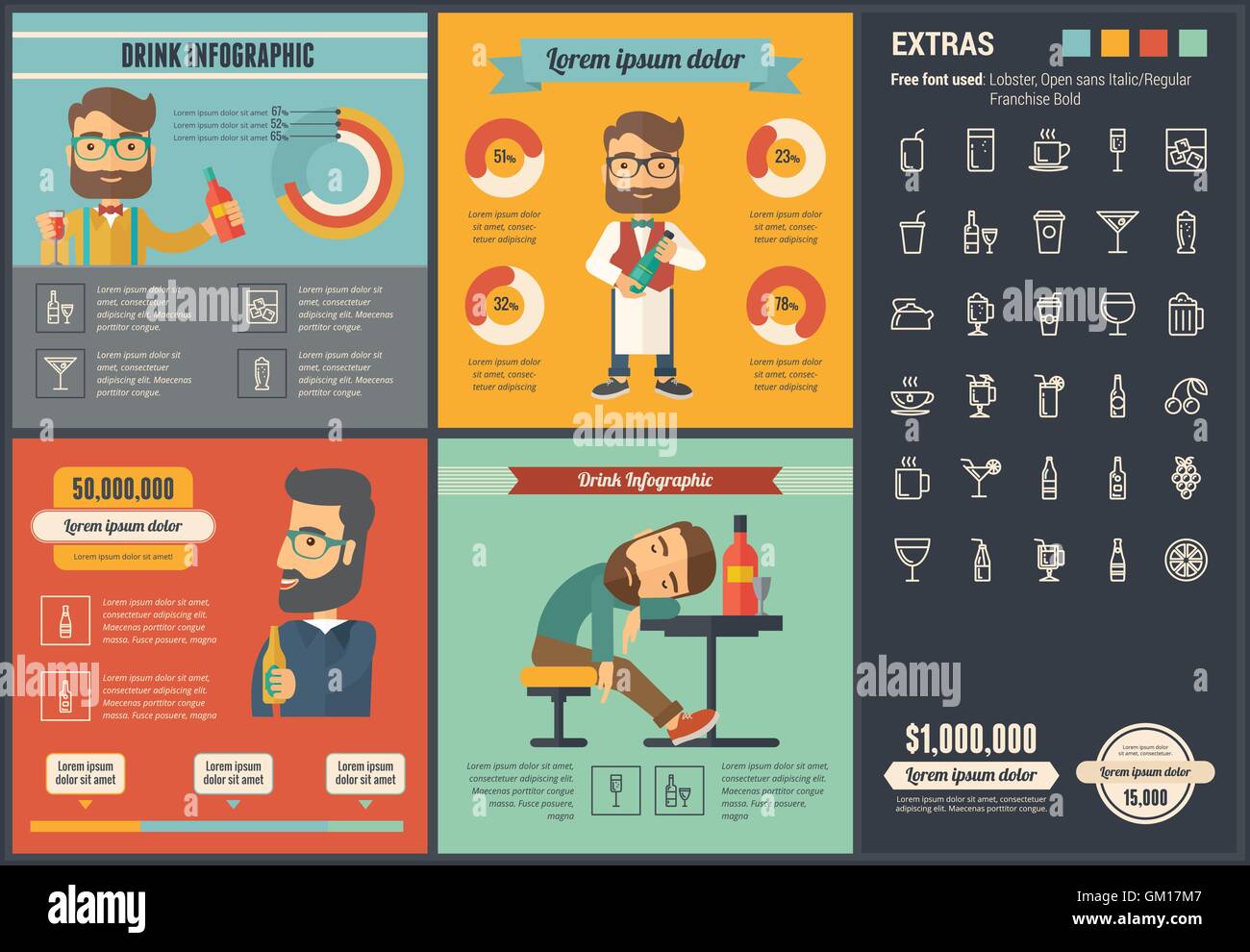 Drink flat design Infographic Template Stock Vector Image & Art Alamy