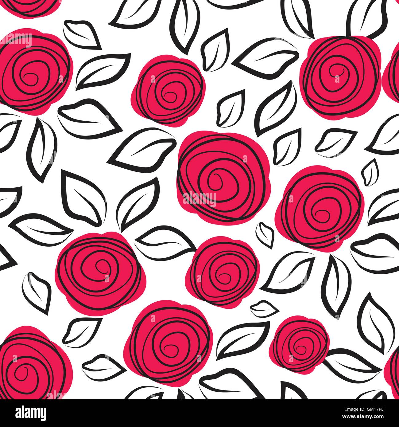 Seamless pattern with abstract rose flowers. Stock Vector