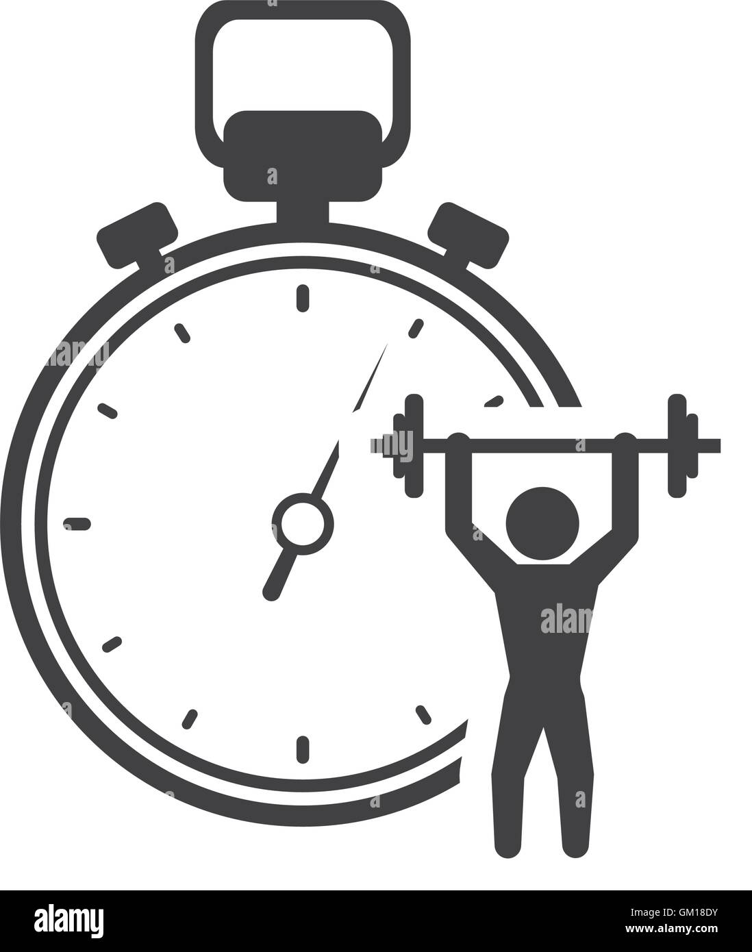 chronometer weight lifting healthy lifestyle design Stock Vector Image ...