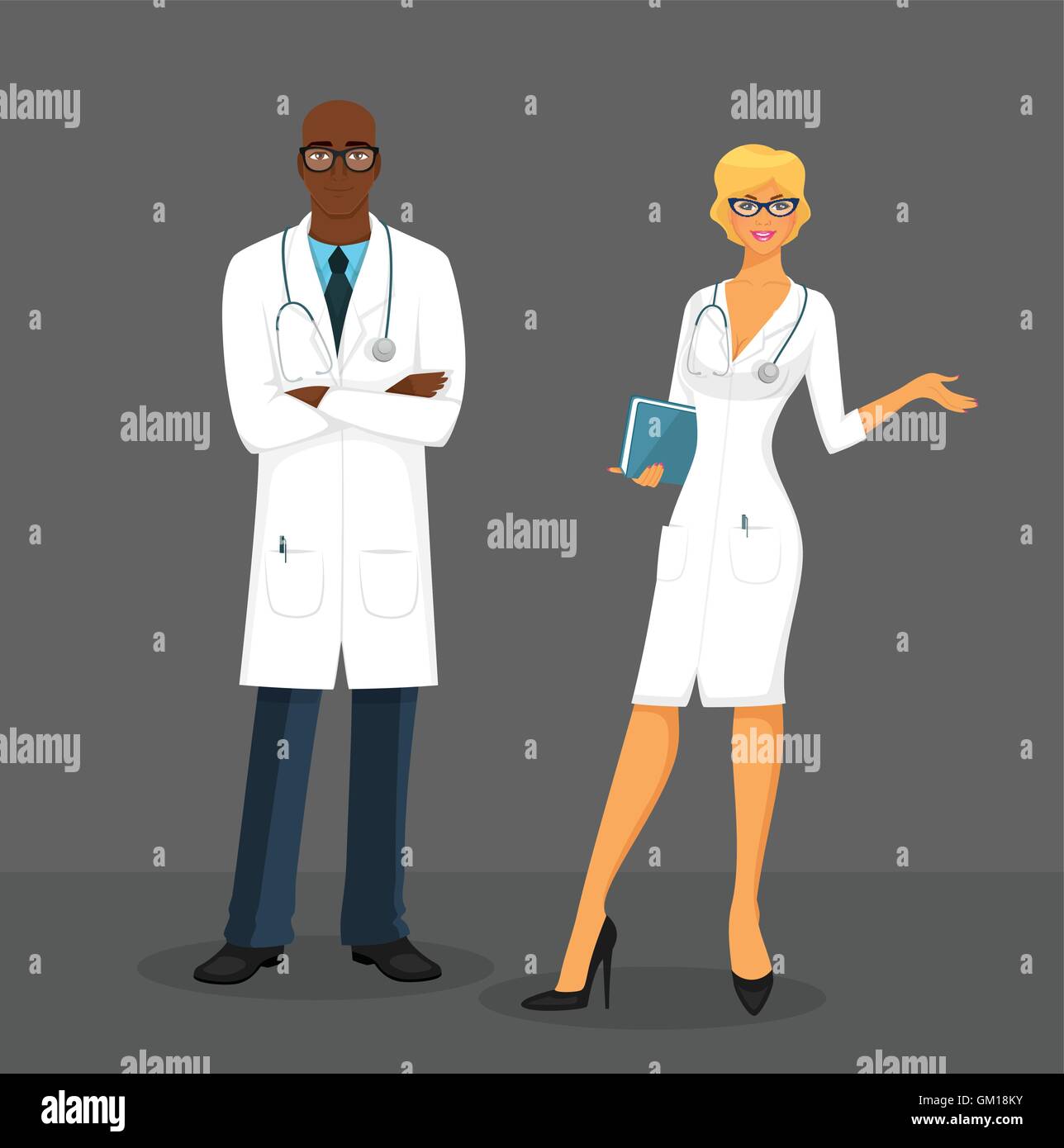 Man and woman doctors Stock Vector Image & Art - Alamy