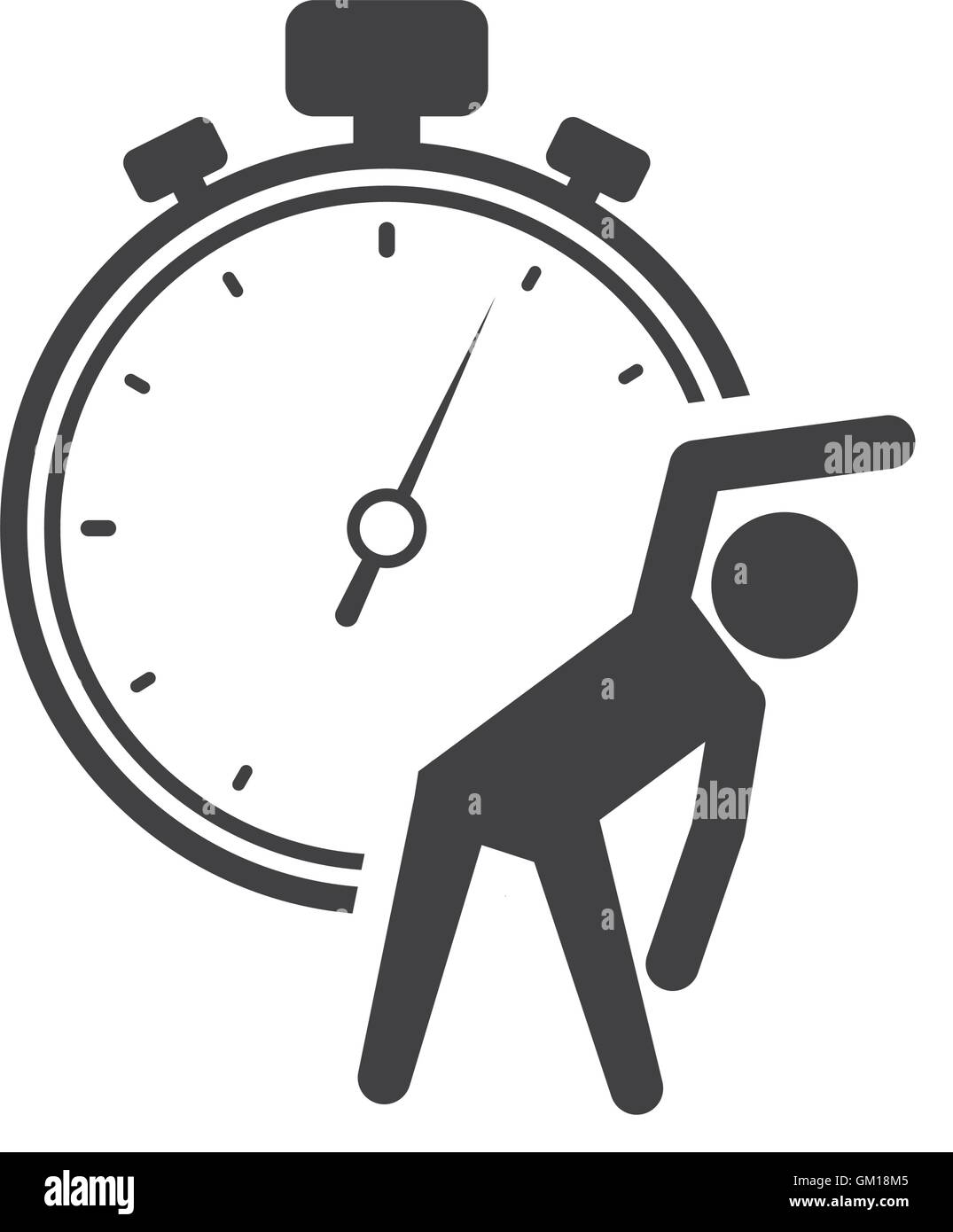 chronometer stretching healthy lifestyle design Stock Vector Image ...