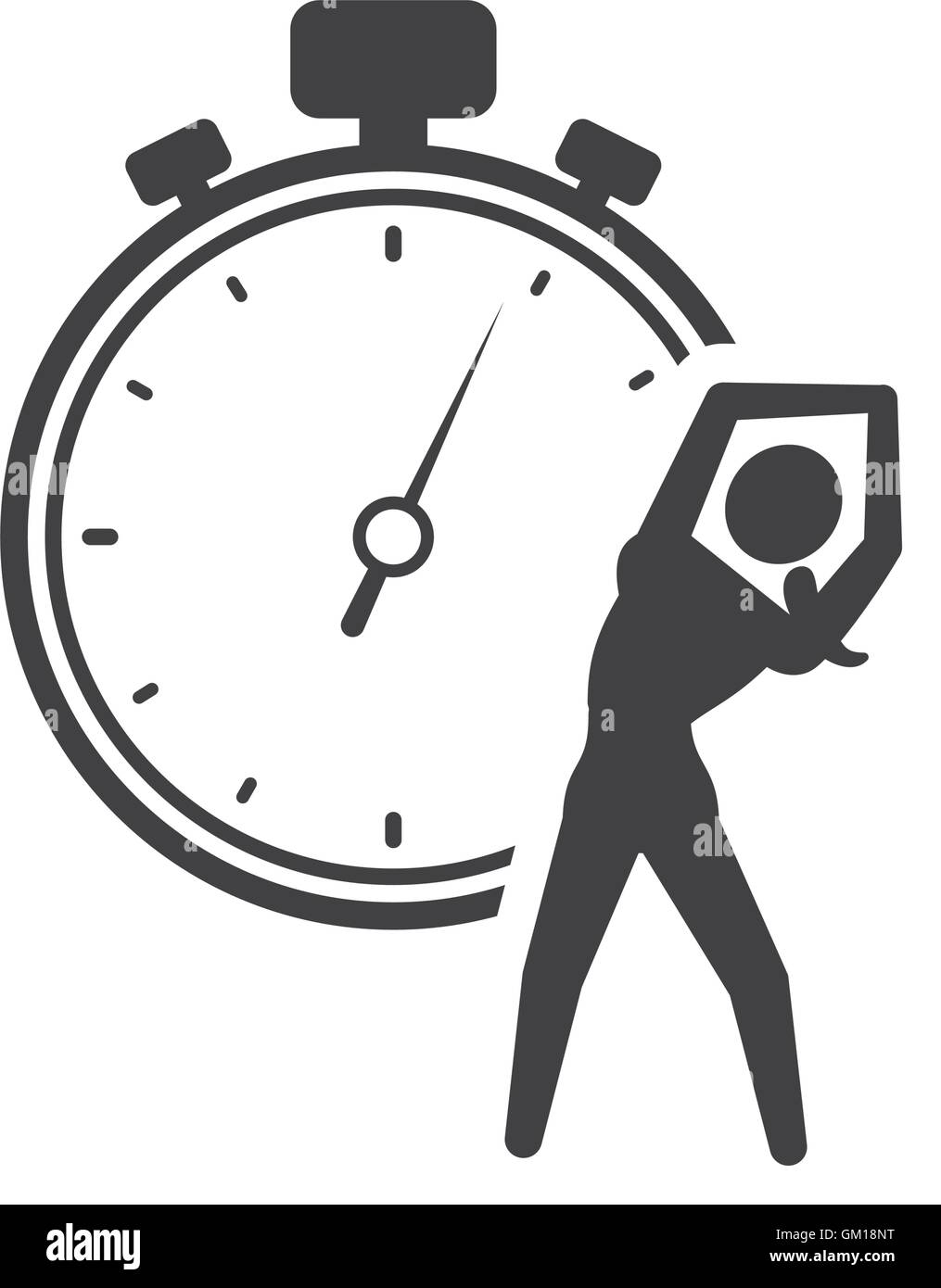 chronometer stretching healthy lifestyle design Stock Vector Image ...