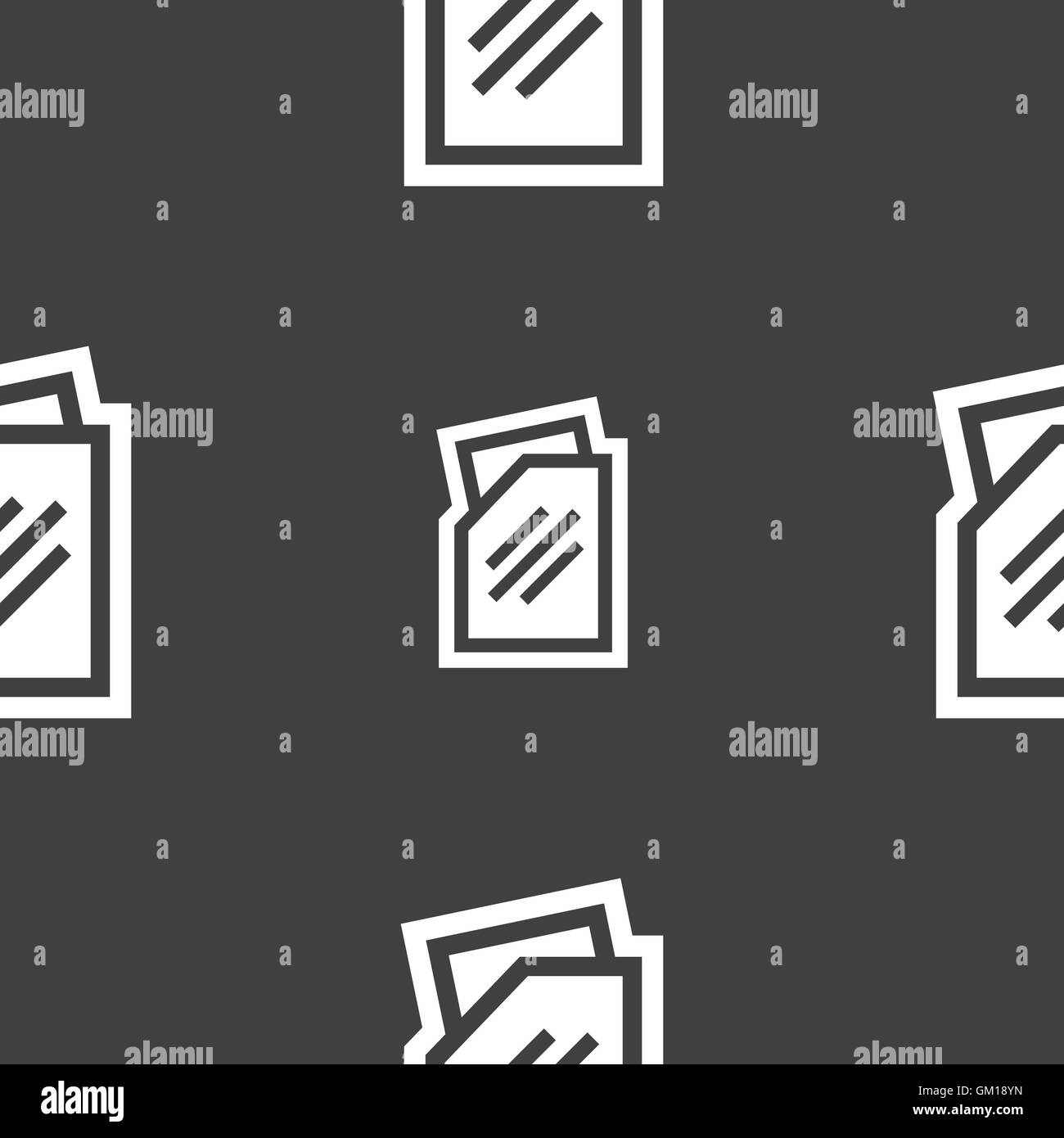 Text file icon sign. Seamless pattern on a gray background. Vector ...