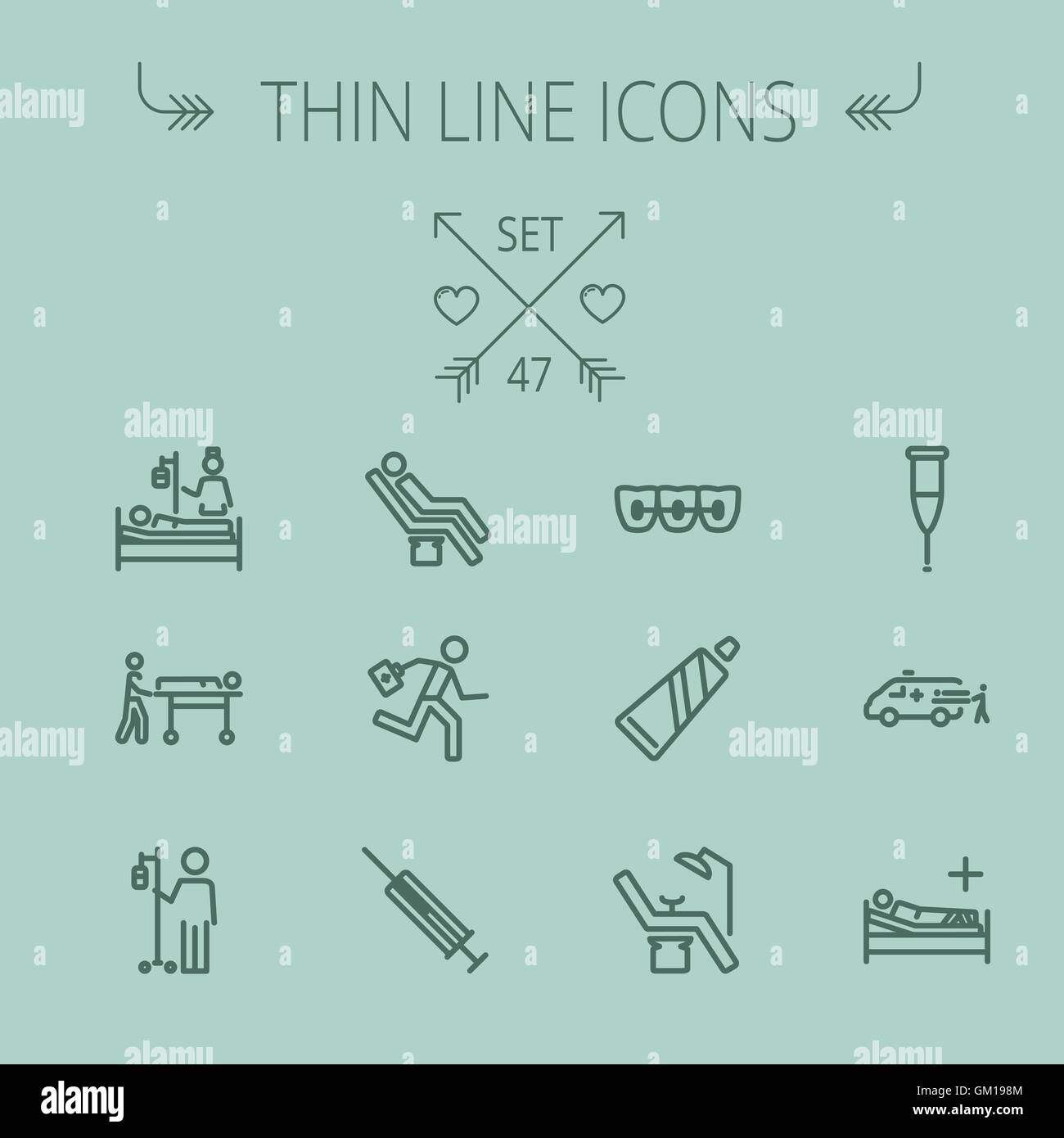 Medicine thin line icon set Stock Vector Image & Art - Alamy