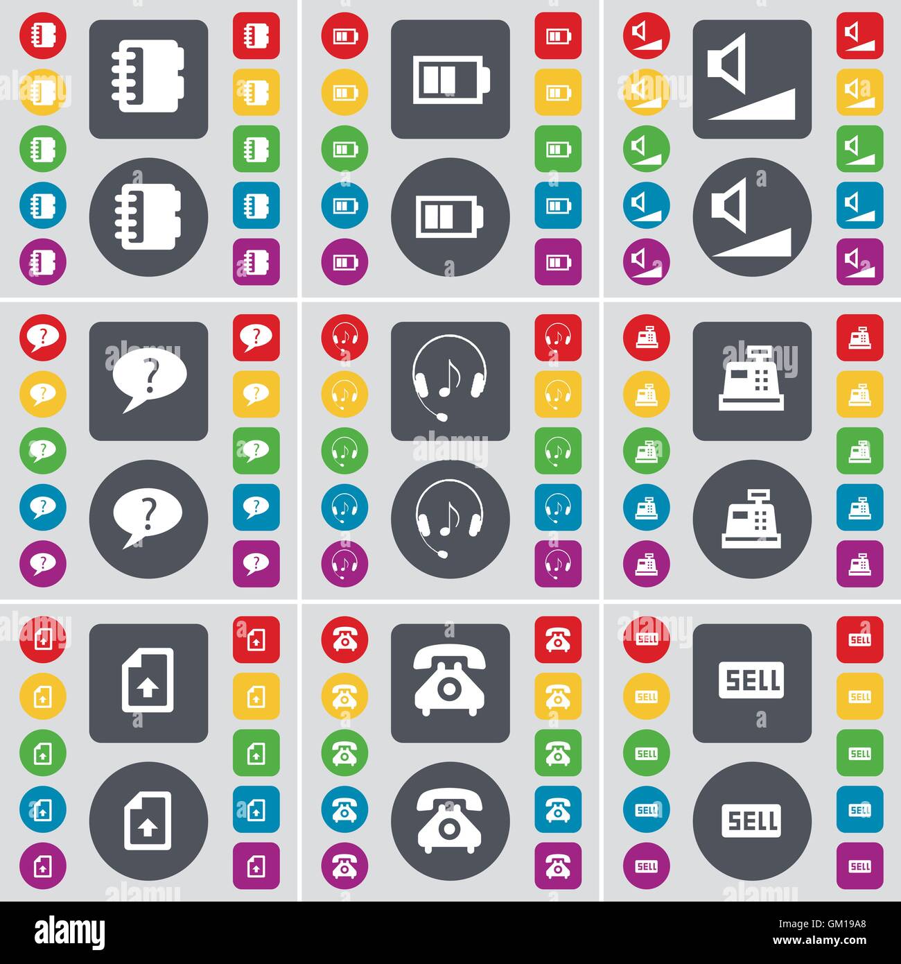 Notebook Battery Volume Chat Bubble Headphones Cash Register File Retro Phone Sell Icon Symbol A Large Set Of Flat Colored Buttons For Your Design Vector Stock Vector Image Art Alamy Notebook Battery Volume Chat Bubble Headphones Cash Register File Retro Phone Sell Icon Symbol A Large Set Of Flat Colored Buttons For Your Design Vector Stock Vector Image Art Alamy