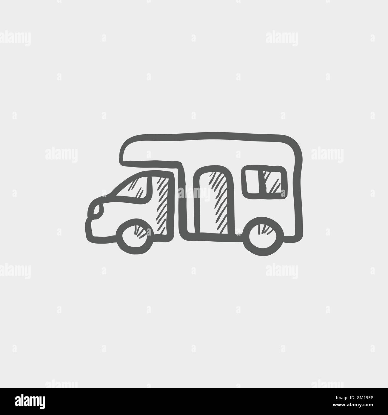 Sketch icon  van car Car icon in doodle sketch lines van delivery bus   CanStock