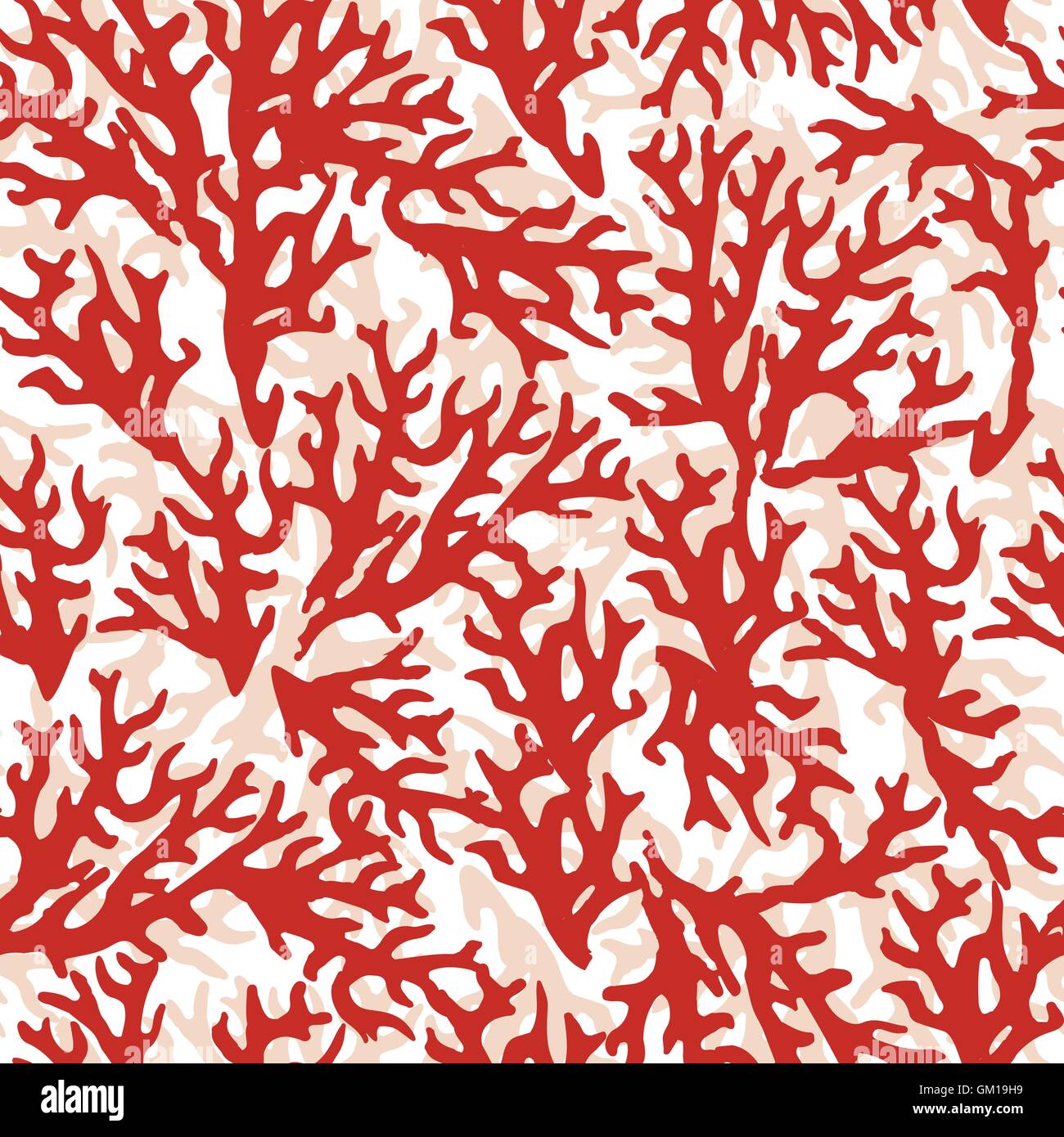 Vector seamless pattern with red coral. Good for textile, wallpapers