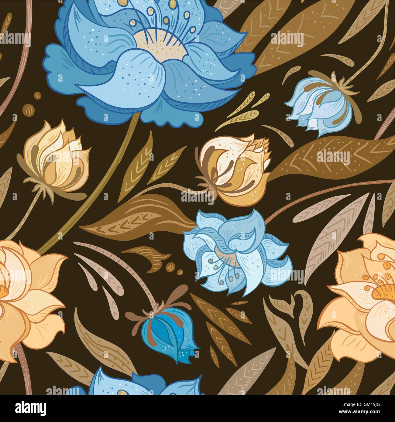 Vintage Vector Floral Pattern Stock Vector Image & Art - Alamy