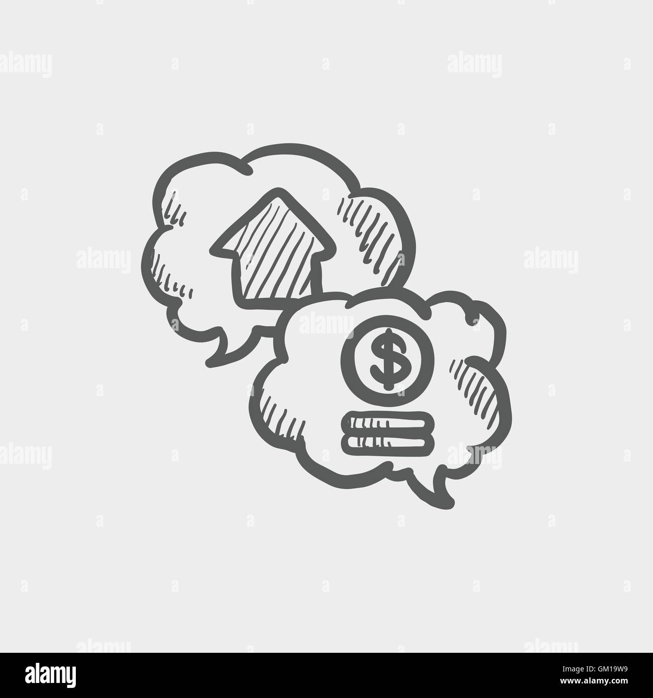 Housing bank finance sketch icon Stock Vector