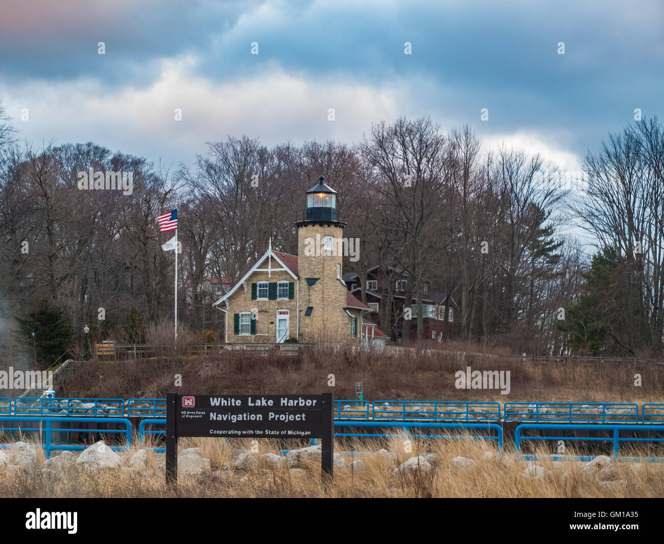 White River Channel and Lighthouse Whitehall Michigan, Wabiningo
