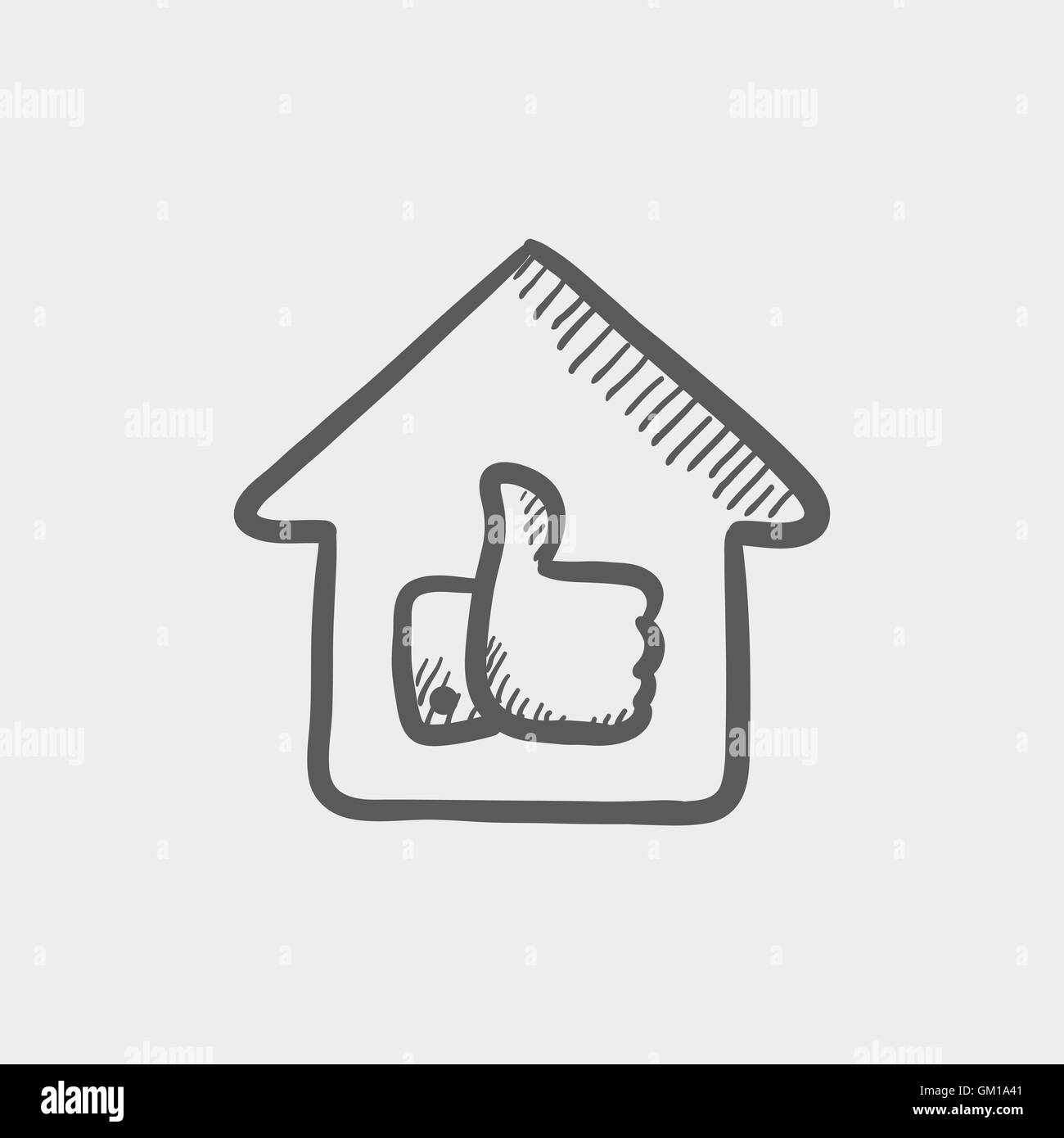Approved housing loan sketch icon Stock Vector